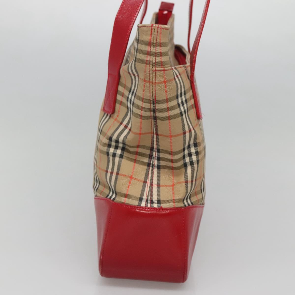 Burberrys Nova Check Shoulder Bag Canvas Beige Gold Auth sw618