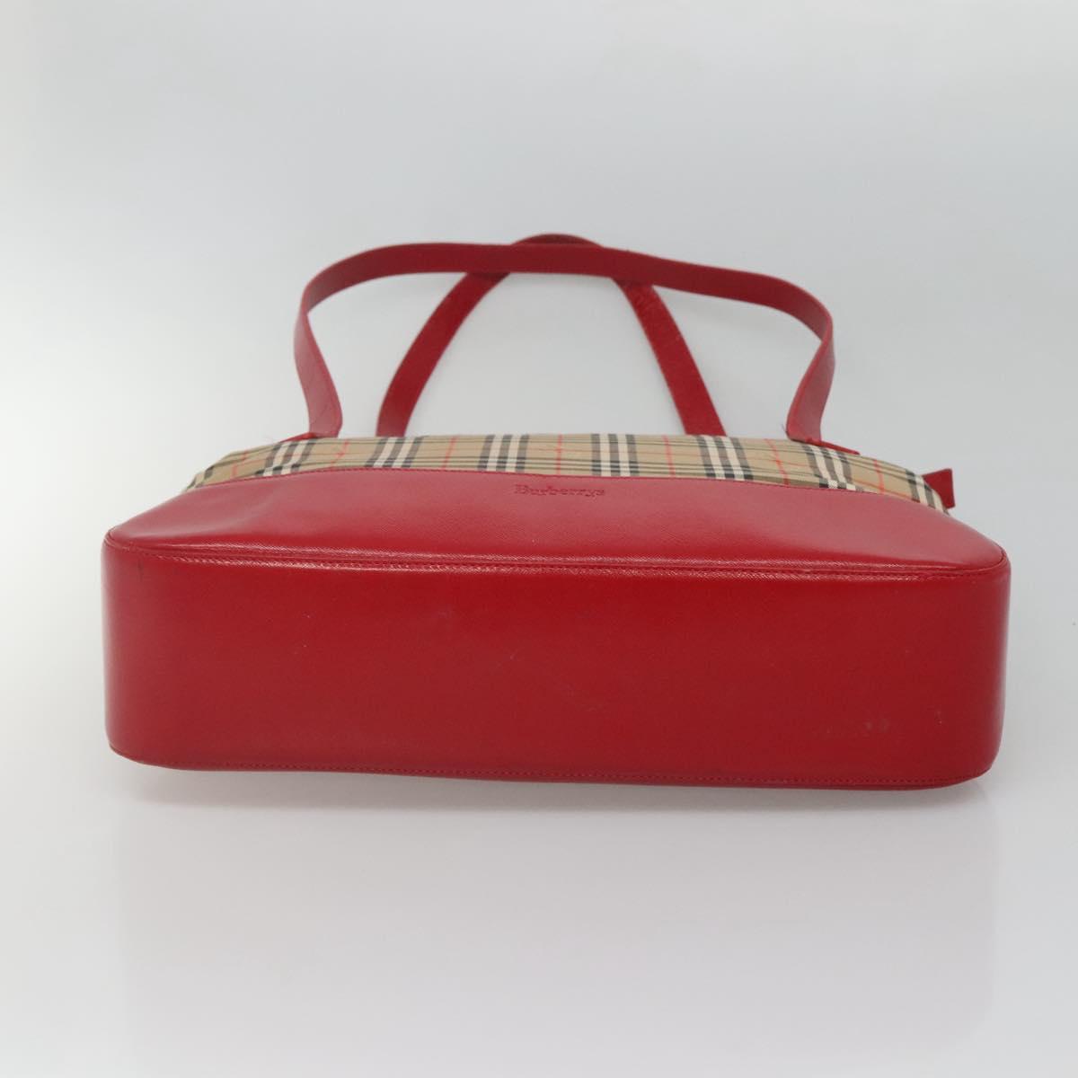 Burberrys Nova Check Shoulder Bag Canvas Beige Gold Auth sw618