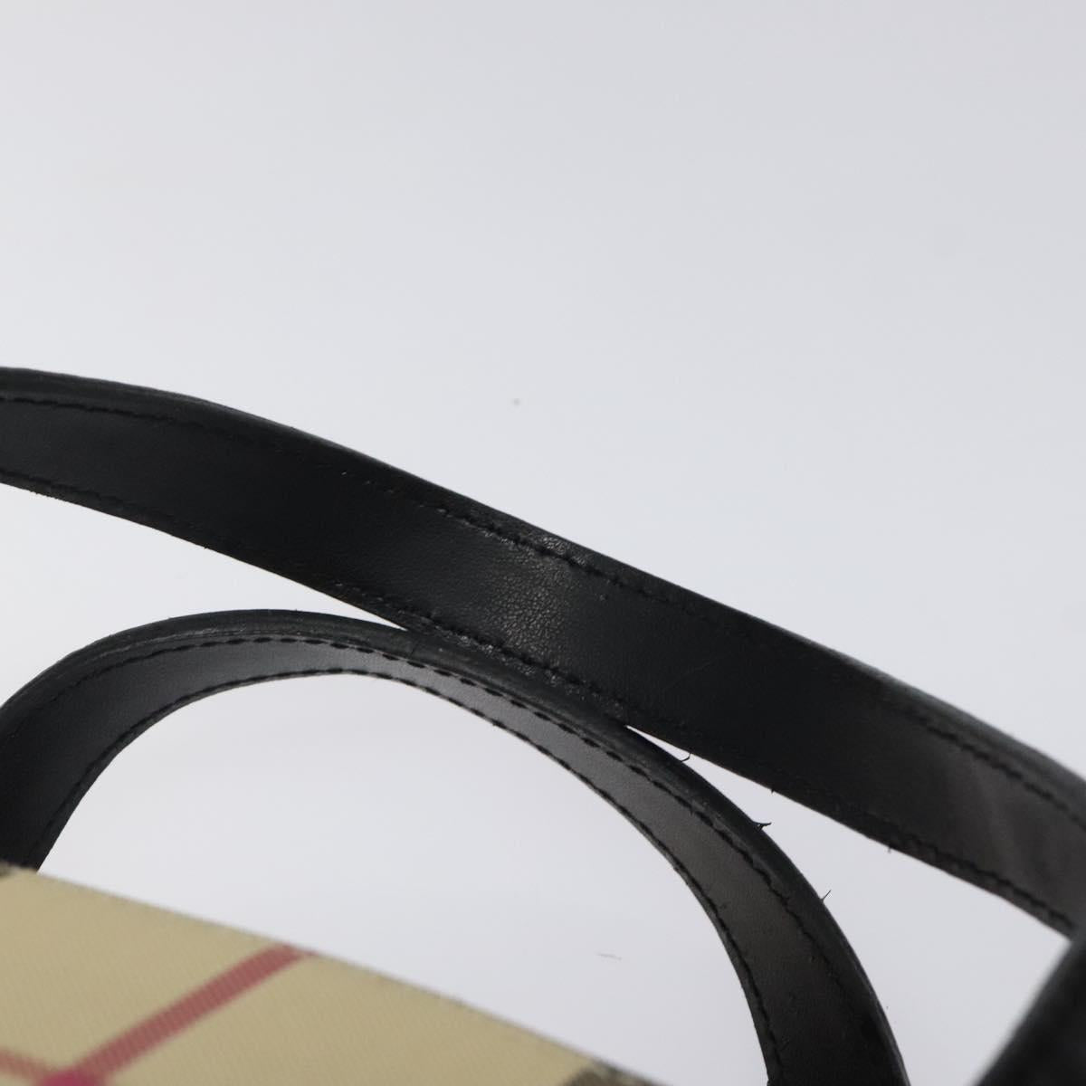 BURBERRY Nova Check Hand Bag PVC Beige Auth sw619