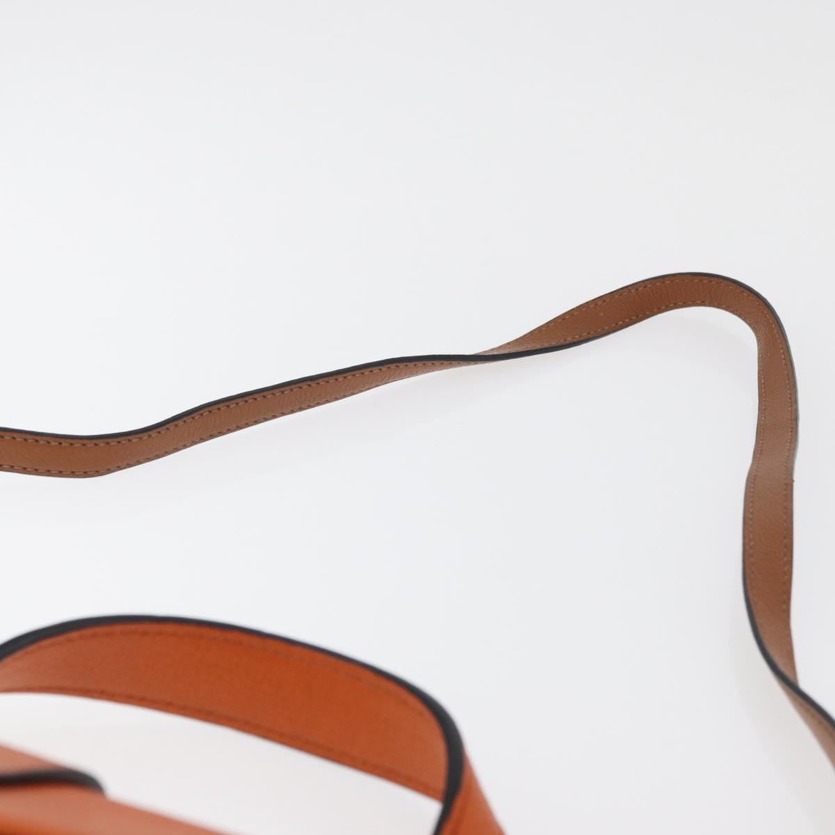 Miu Miu Shoulder Bag Leather Orange Gold Auth sw621