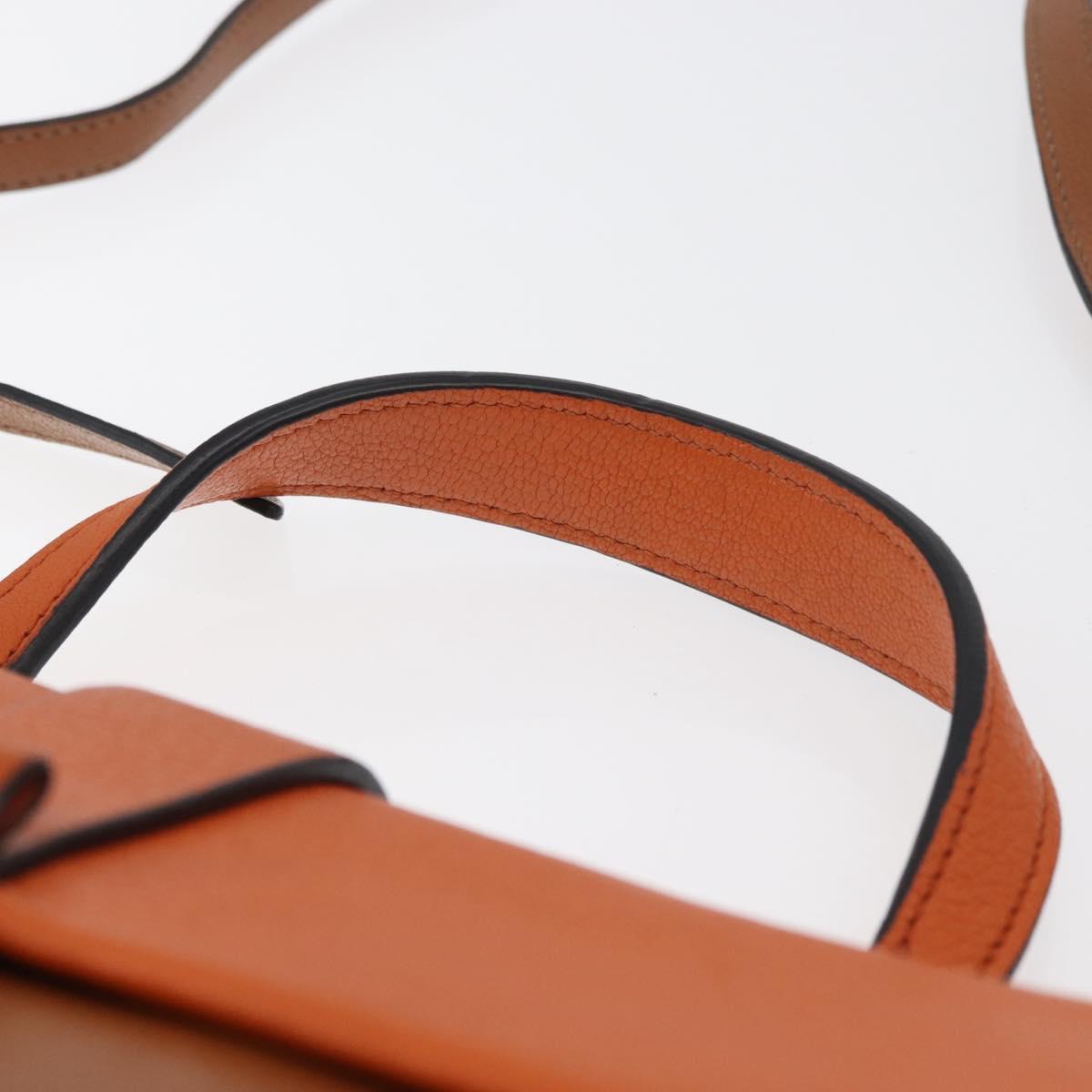 Miu Miu Shoulder Bag Leather Orange Gold Auth sw621