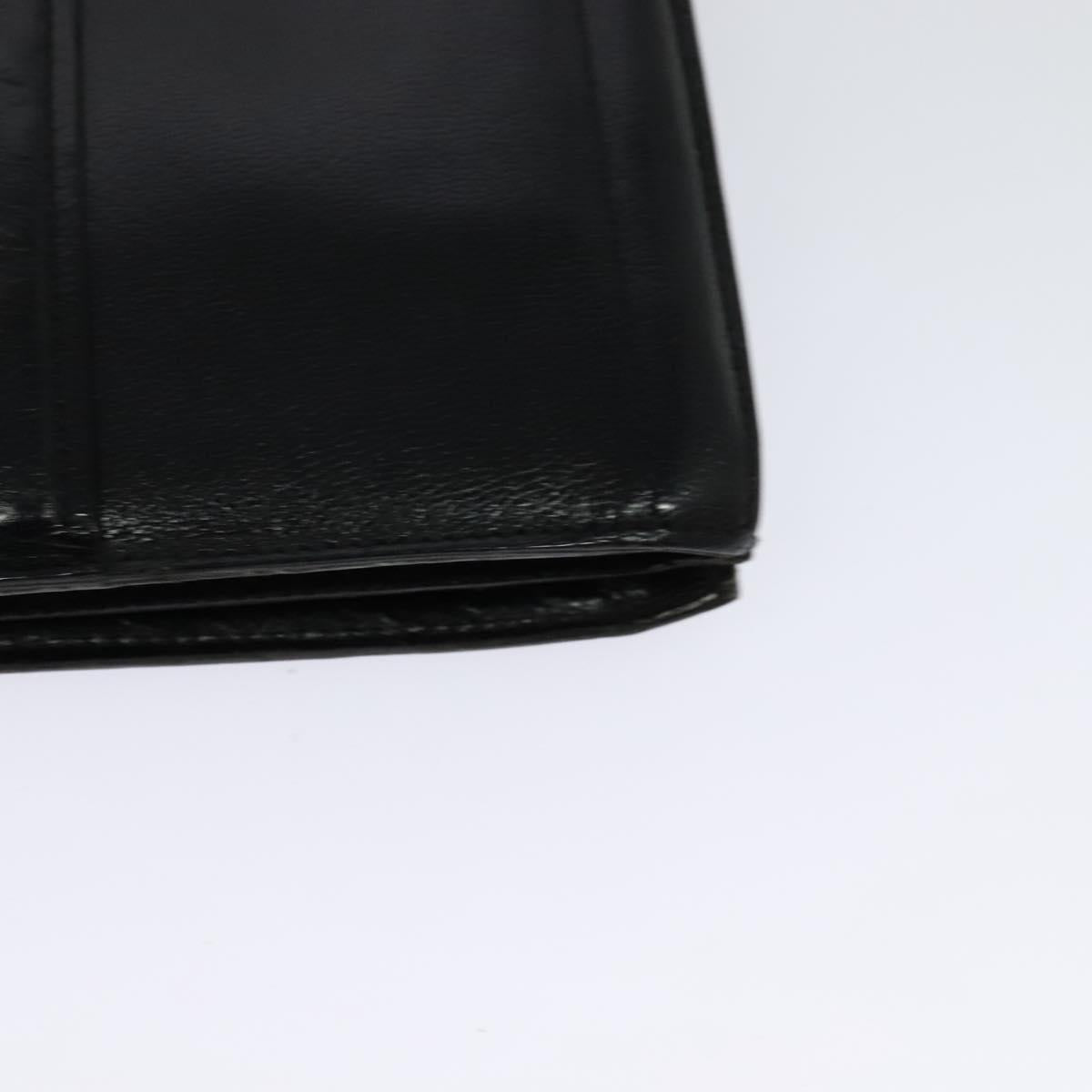 SAINT LAURENT Shoulder Bag Leather Black Silver Auth sw623