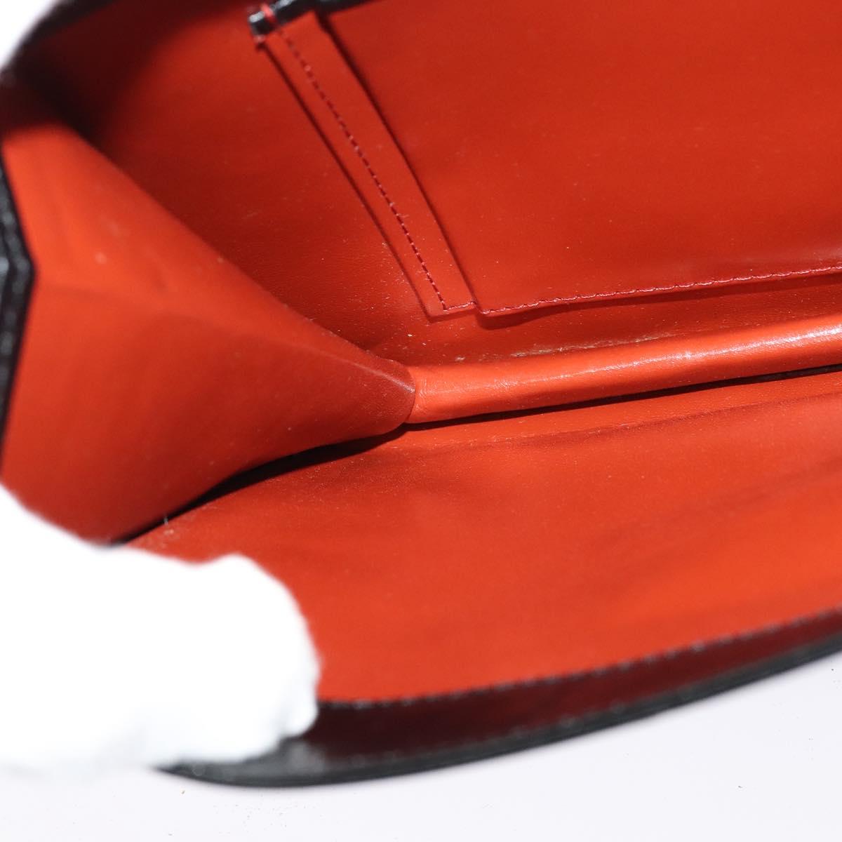 SAINT LAURENT Shoulder Bag Leather Black Silver Auth sw623