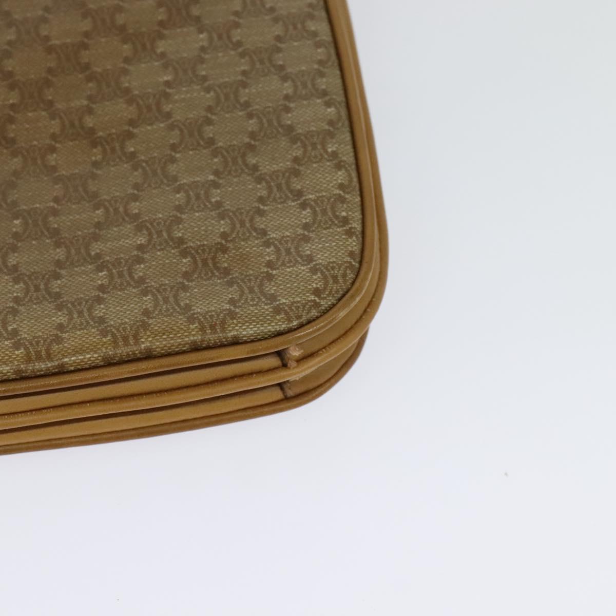 CELINE Macadam Canvas Shoulder Bag PVC Beige Gold Auth sw637