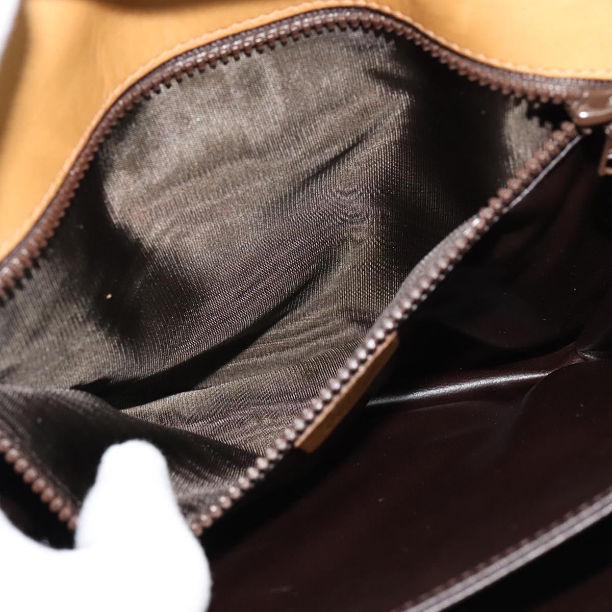 CELINE Macadam Canvas Shoulder Bag PVC Beige Gold Auth sw637