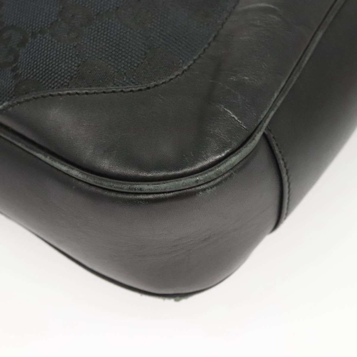 GUCCI GG Canvas Bamboo Hand Bag 2way Black Silver 001 4095 Auth sw640
