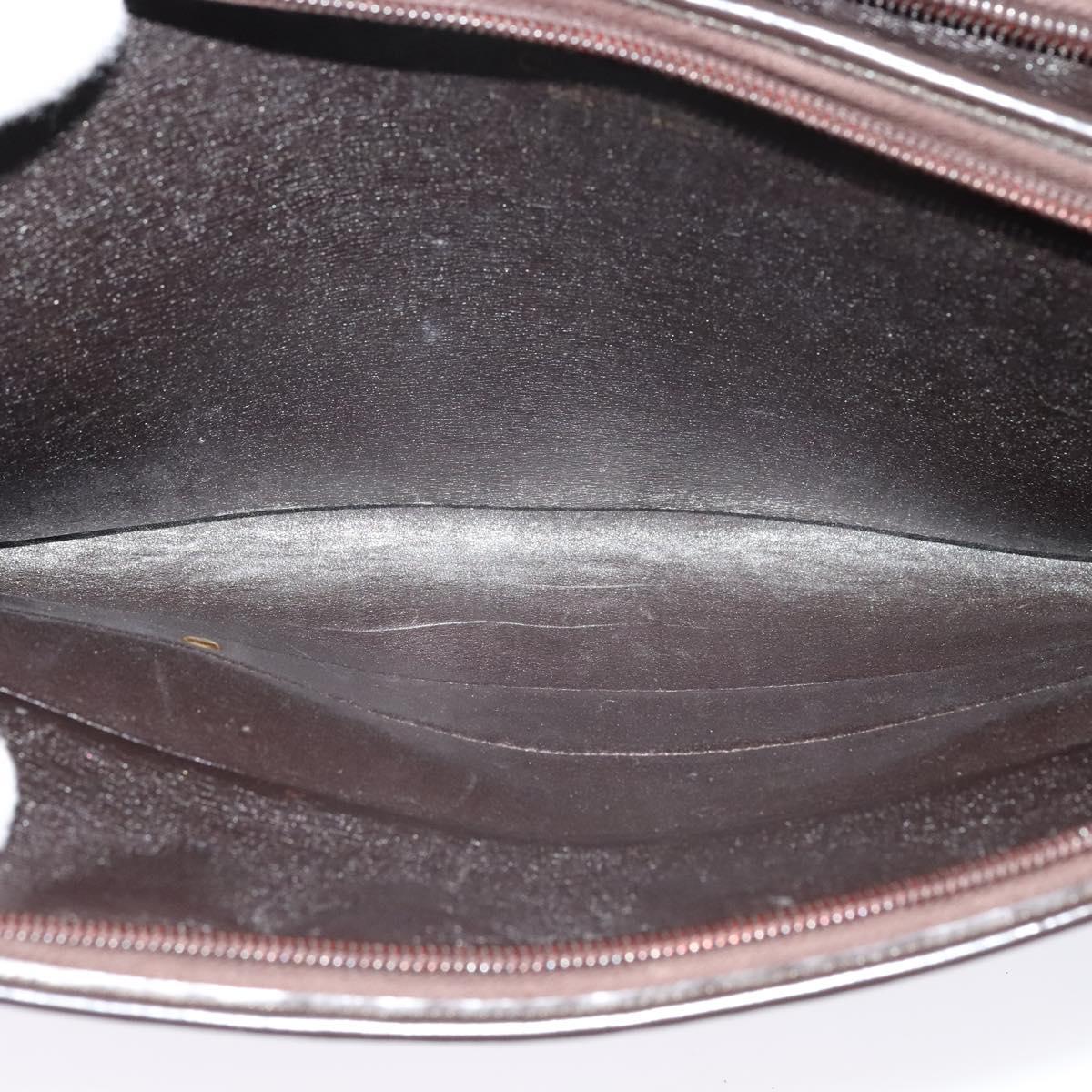 Christian Dior Trotter Canvas Shoulder Bag Brown Gold Auth sw647