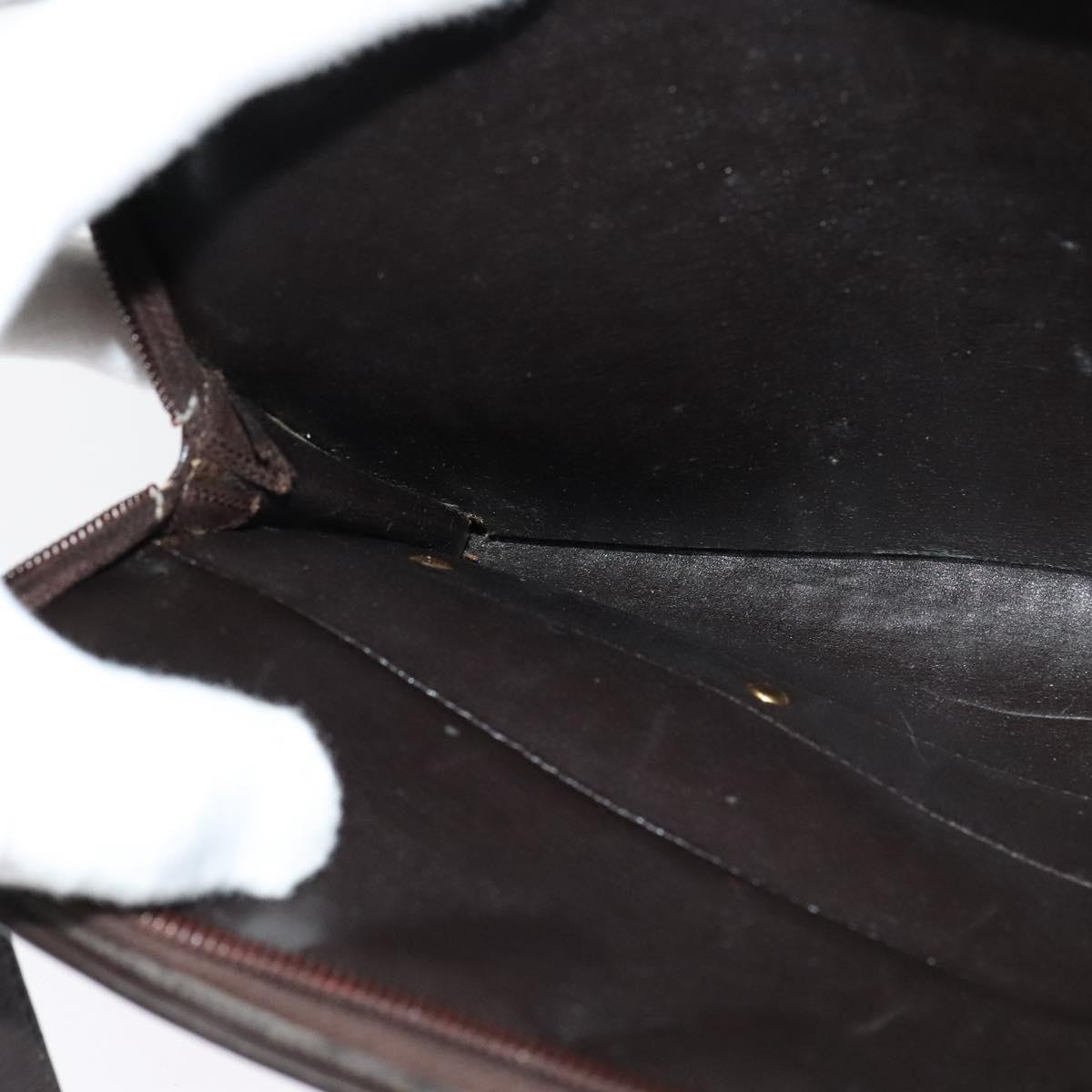 Christian Dior Trotter Canvas Shoulder Bag Brown Gold Auth sw647