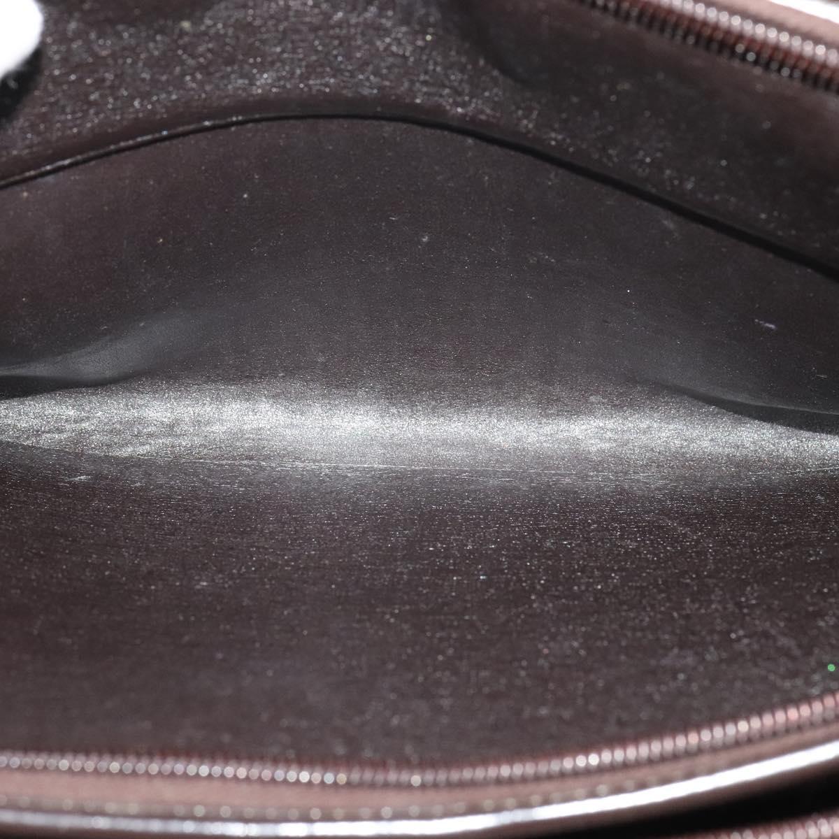 Christian Dior Trotter Canvas Shoulder Bag Brown Gold Auth sw647