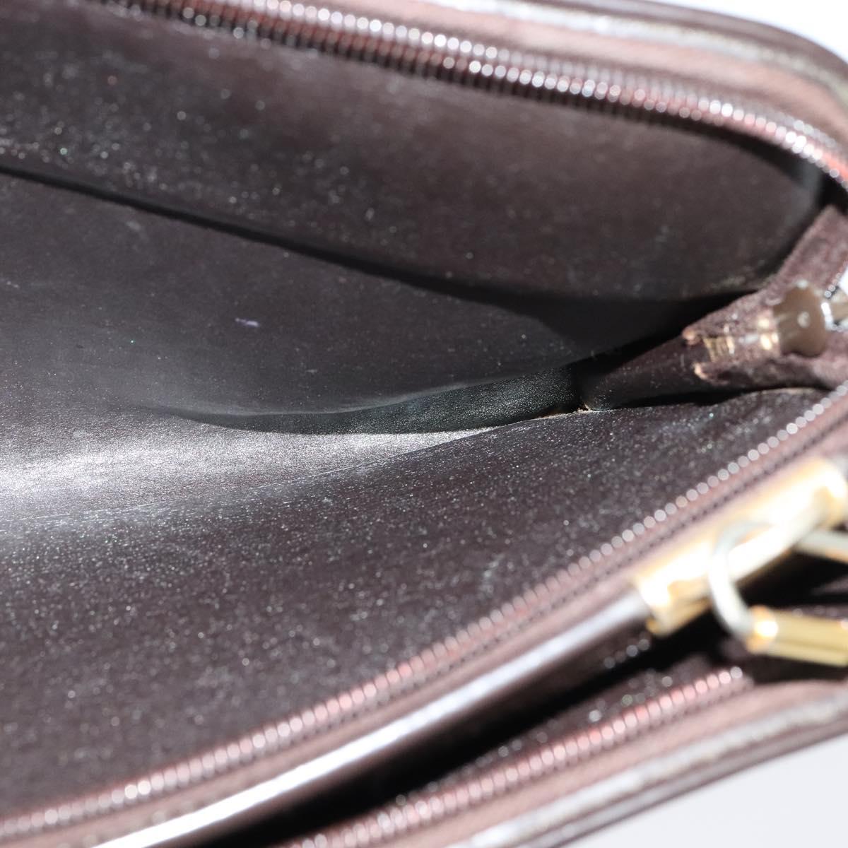 Christian Dior Trotter Canvas Shoulder Bag Brown Gold Auth sw647