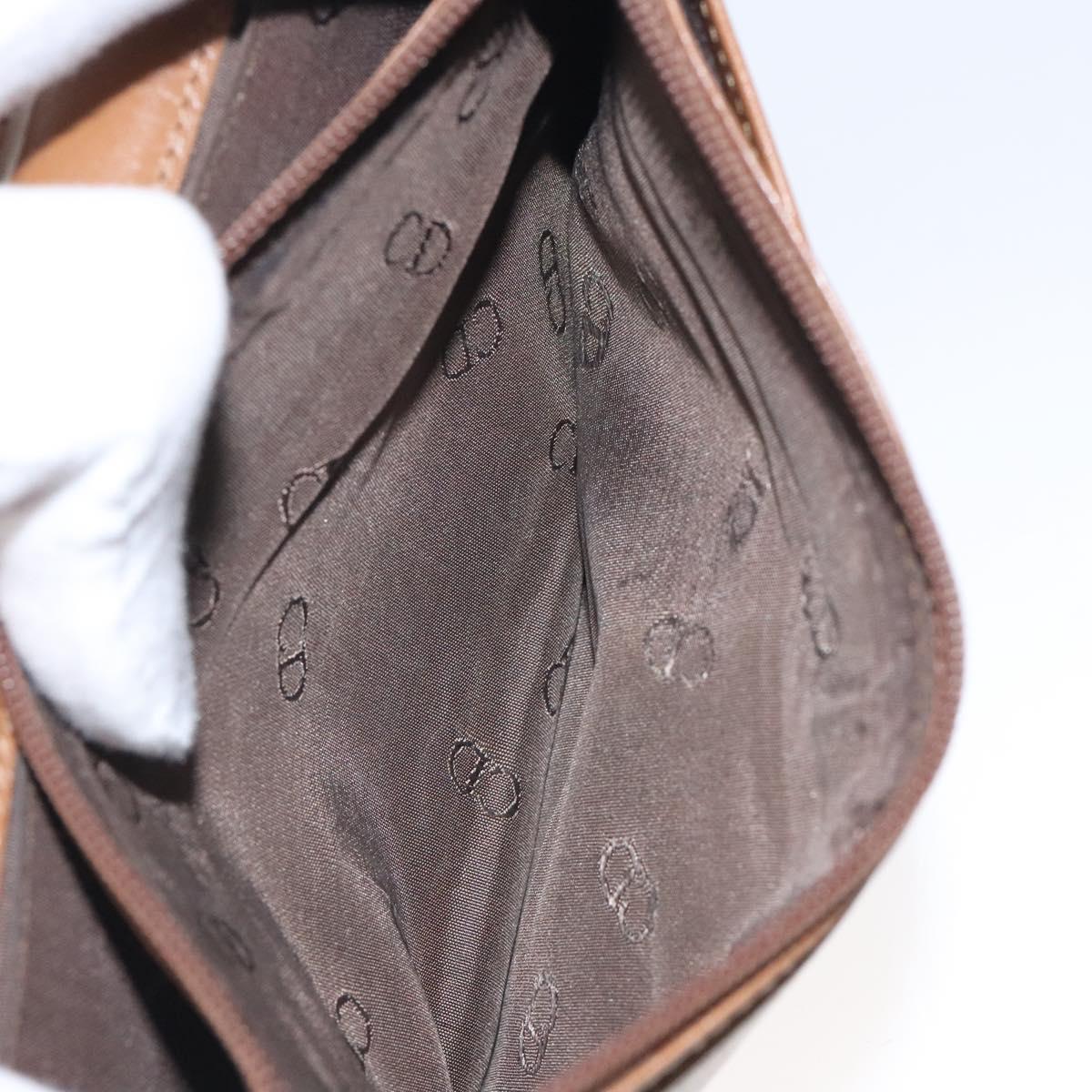 Christian Dior Hand Bag Leather Brown Gold Auth sw648