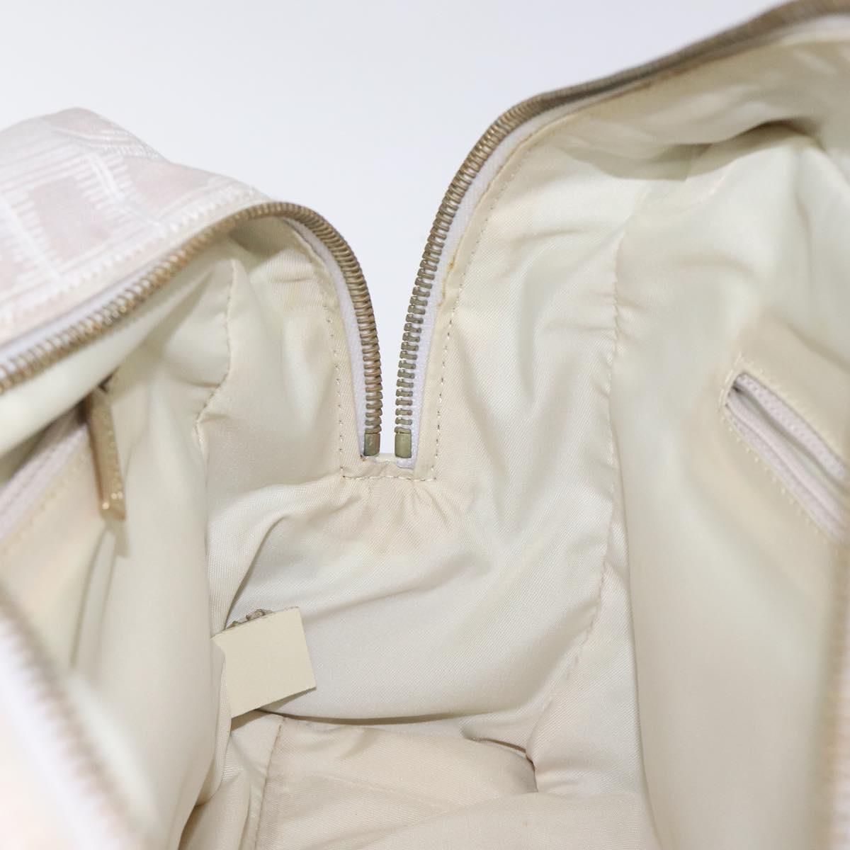 CHANEL New Travel Line Hand Bag Nylon Pink Silver CC Auth sw653