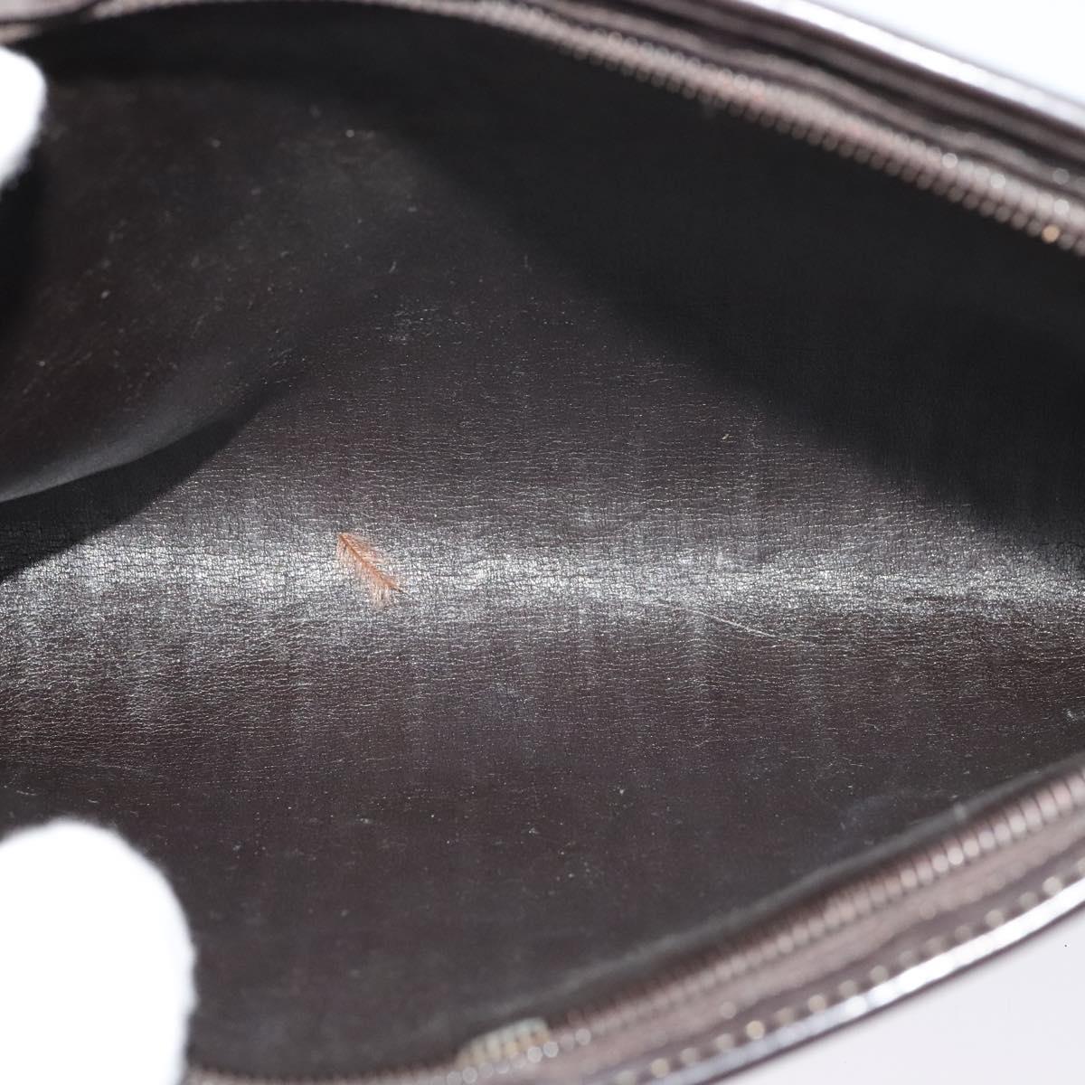 Christian Dior Trotter Canvas Shoulder Bag Brown Gold Auth sw662