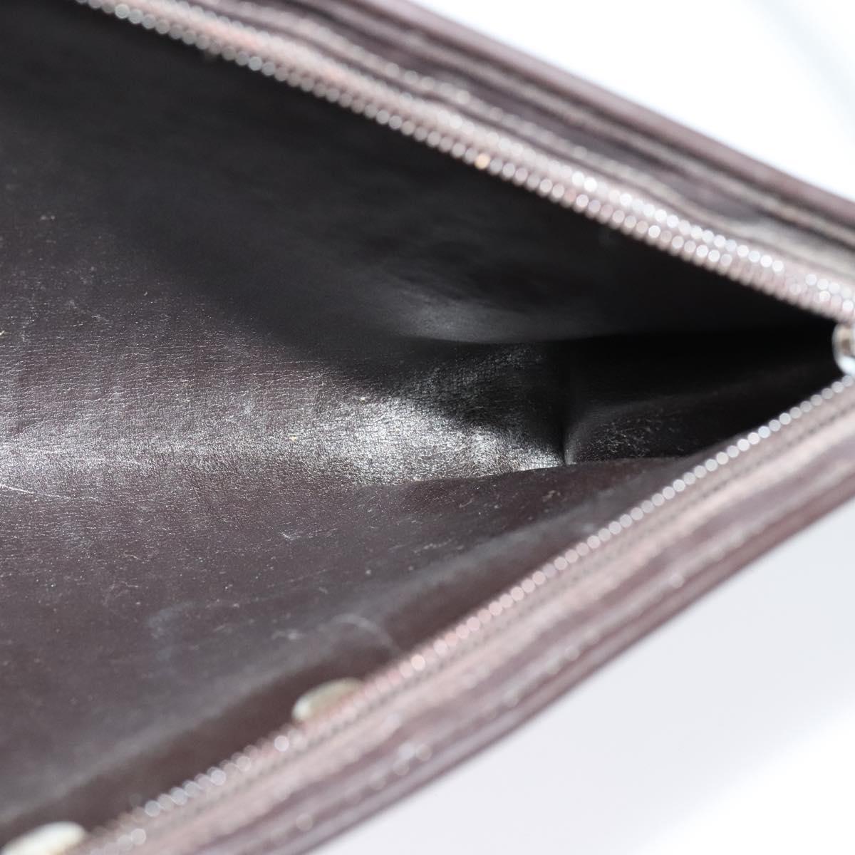 Christian Dior Trotter Canvas Shoulder Bag Brown Gold Auth sw662