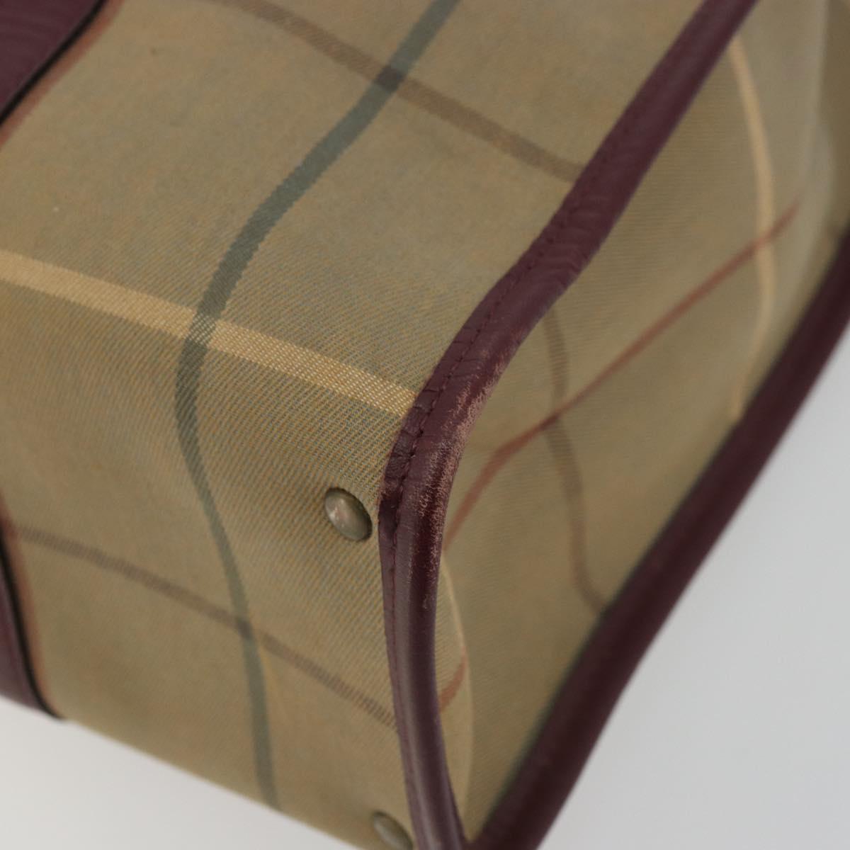 Burberrys Nova Check Tote Bag Canvas Beige Gold Auth sw663