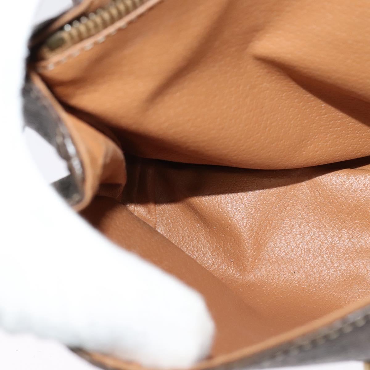 CELINE Macadam Canvas Shoulder Bag PVC Leather Brown Gold Auth sw675