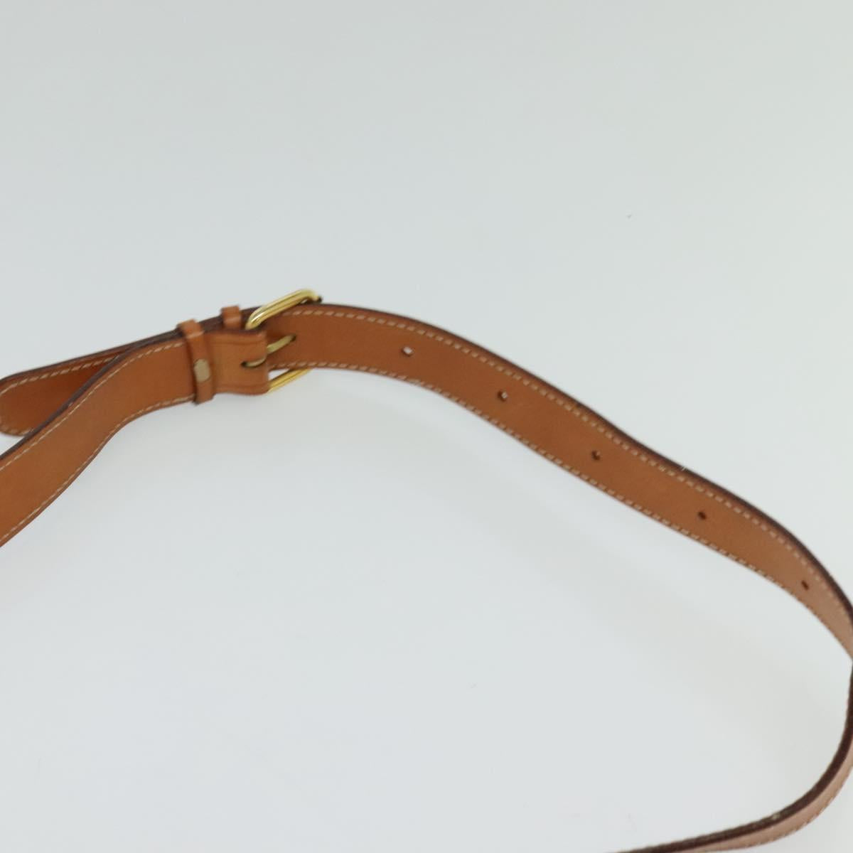 CELINE Shoulder Bag PVC Beige Gold Auth sw676