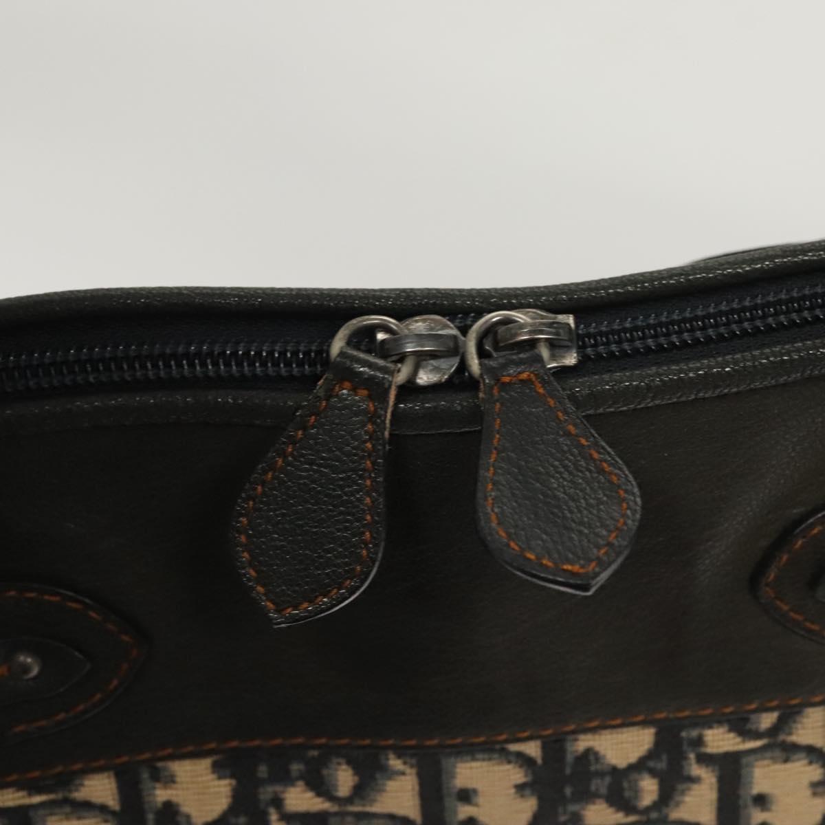 Christian Dior Trotter Canvas Hand Bag Navy Silver Auth sw686