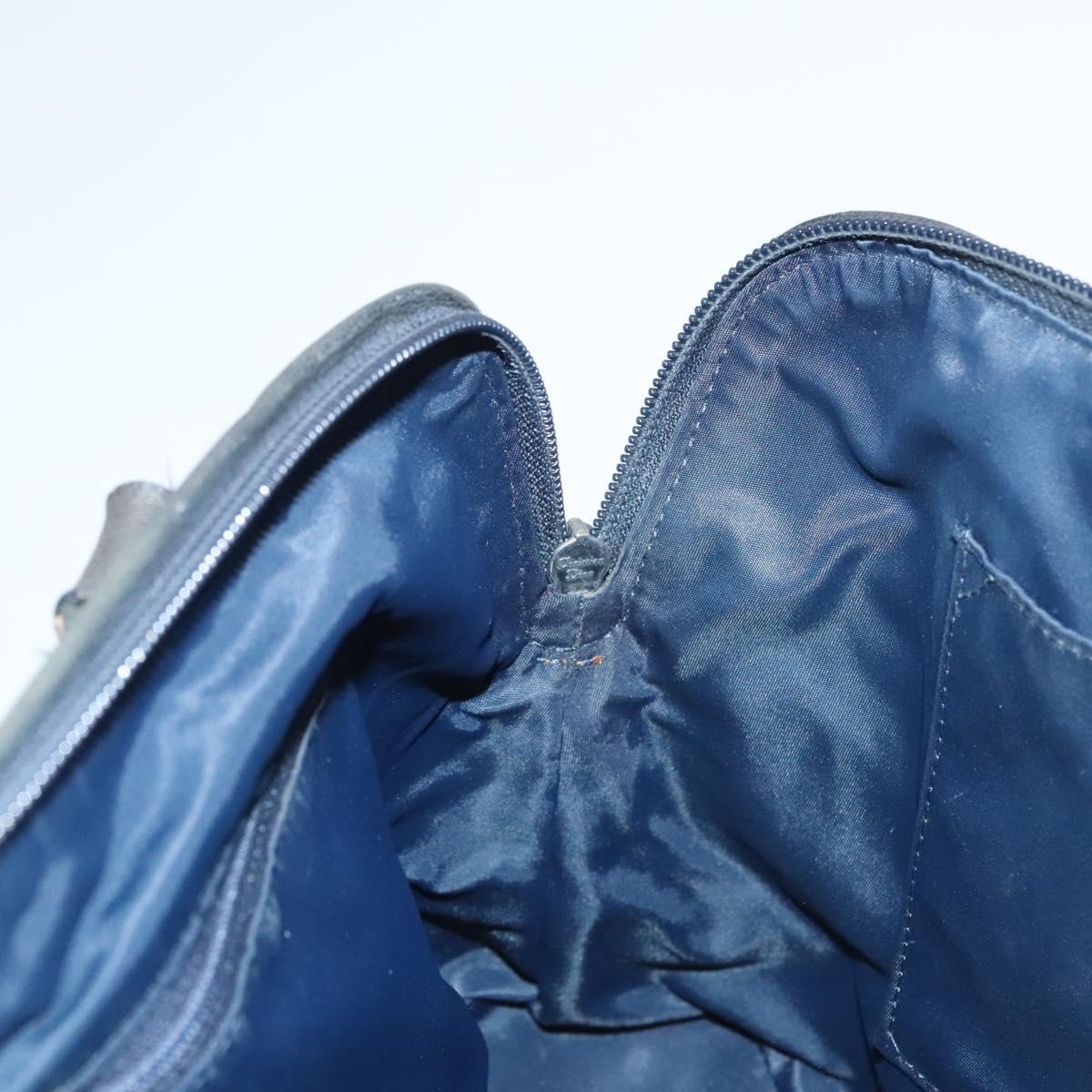 Christian Dior Trotter Canvas Hand Bag Navy Silver Auth sw686