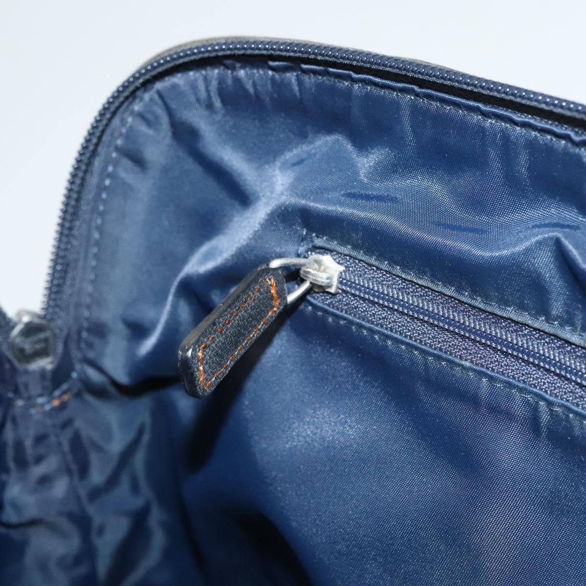 Christian Dior Trotter Canvas Hand Bag Navy Silver Auth sw686