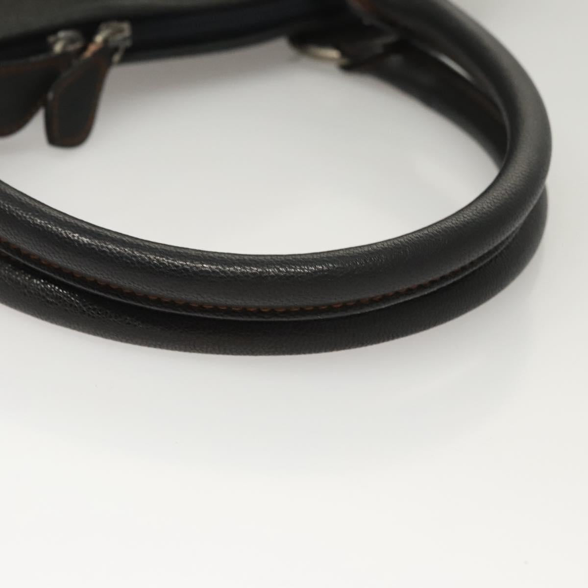 Christian Dior Trotter Canvas Hand Bag Navy Silver Auth sw686