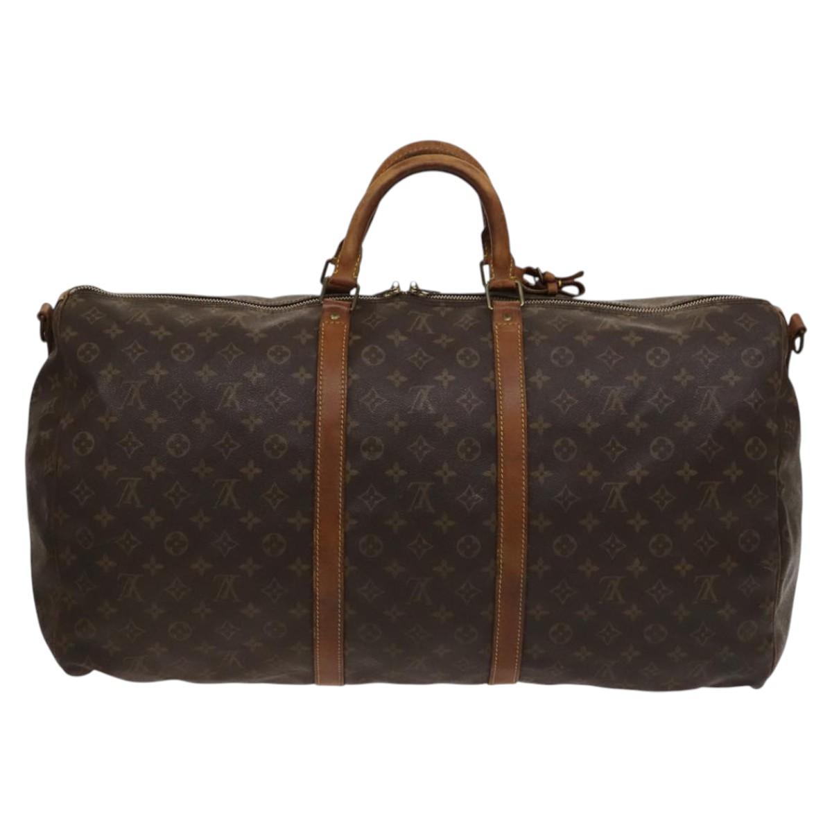 LOUIS VUITTON Monogram Keepall Bandouliere 60 Boston Bag M41412 LV Auth sw695