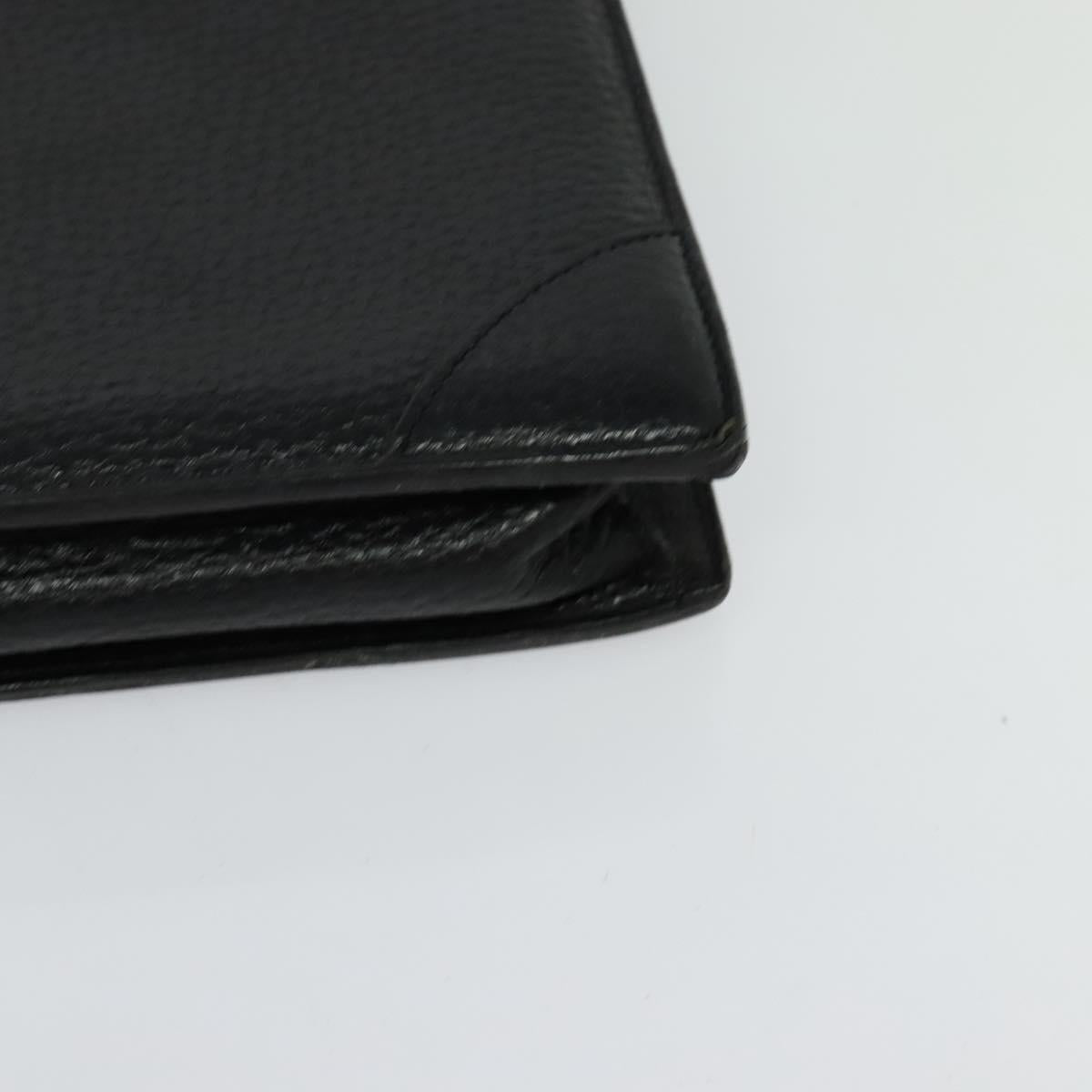 LOEWE Anagram Business Bag Leather Black Gold Auth sw696