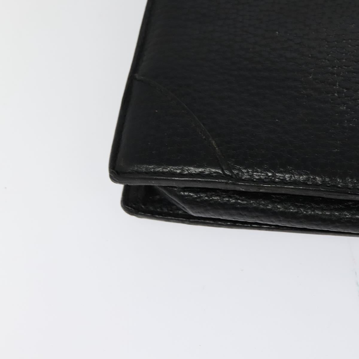 LOEWE Anagram Business Bag Leather Black Gold Auth sw696