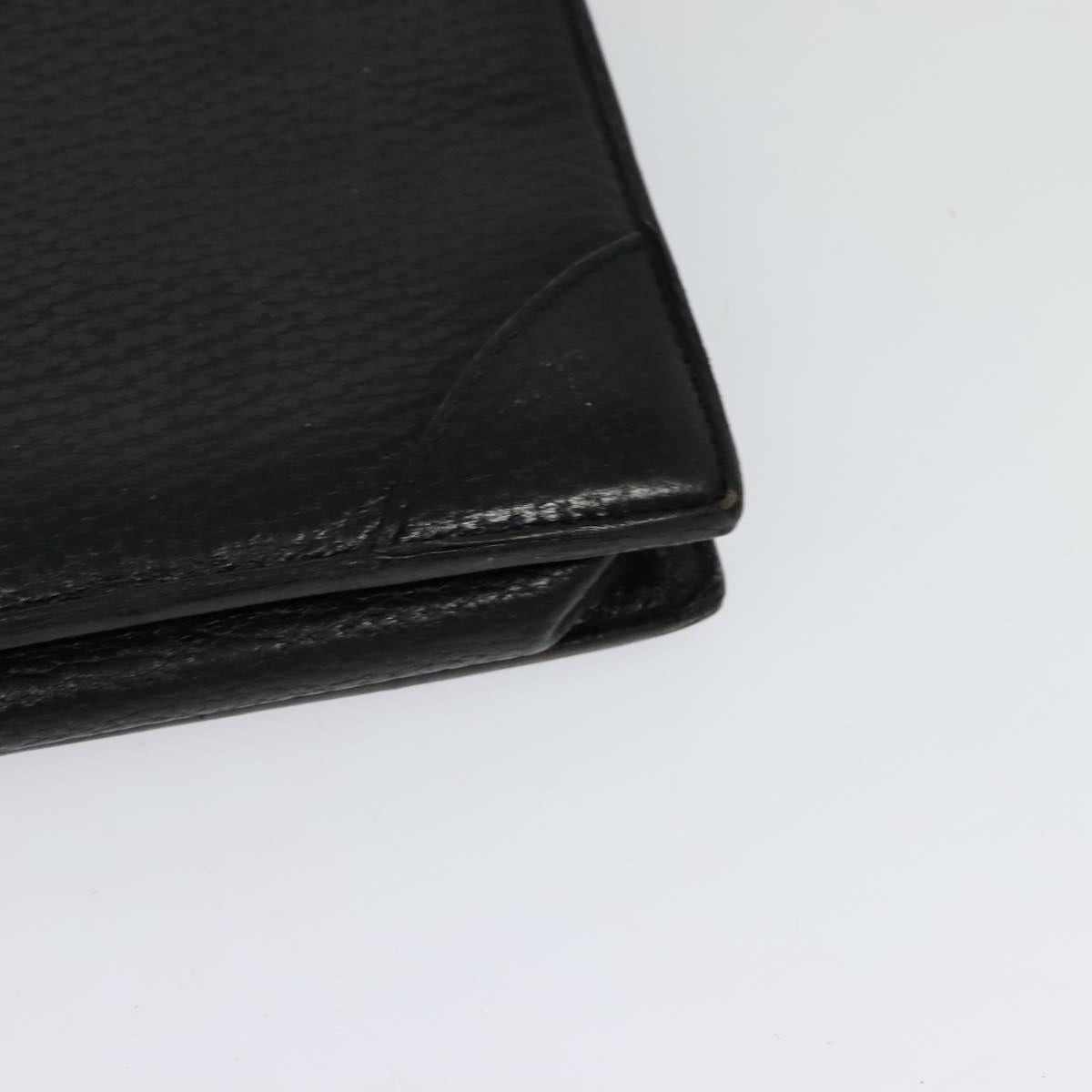 LOEWE Anagram Business Bag Leather Black Gold Auth sw696