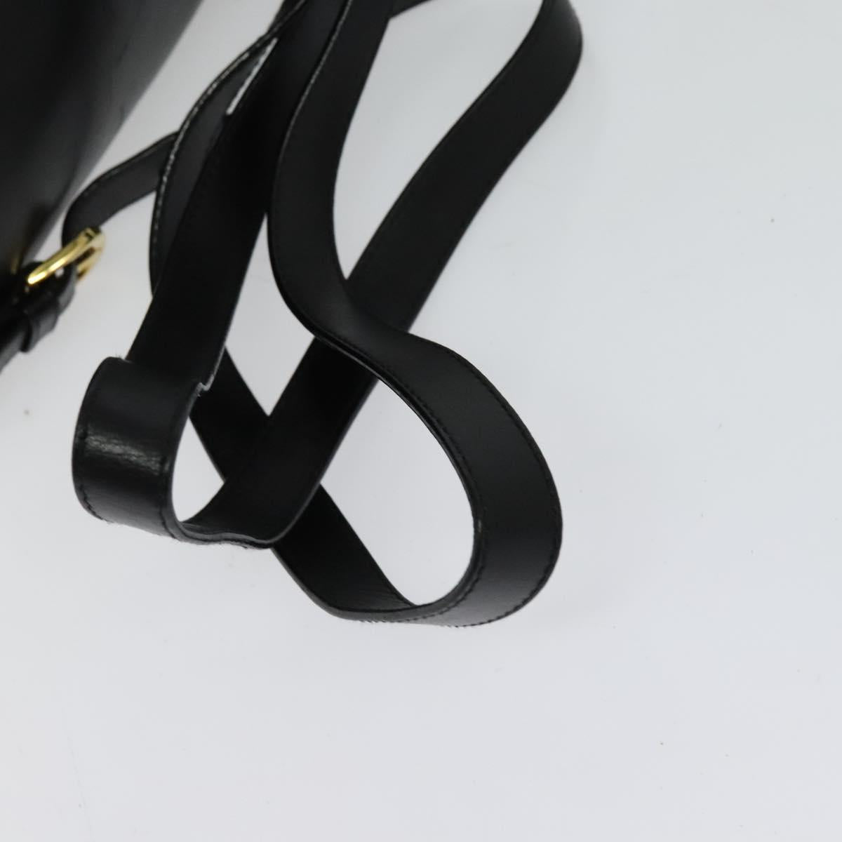 Salvatore Ferragamo Backpack Leather Black Gold Auth sw700