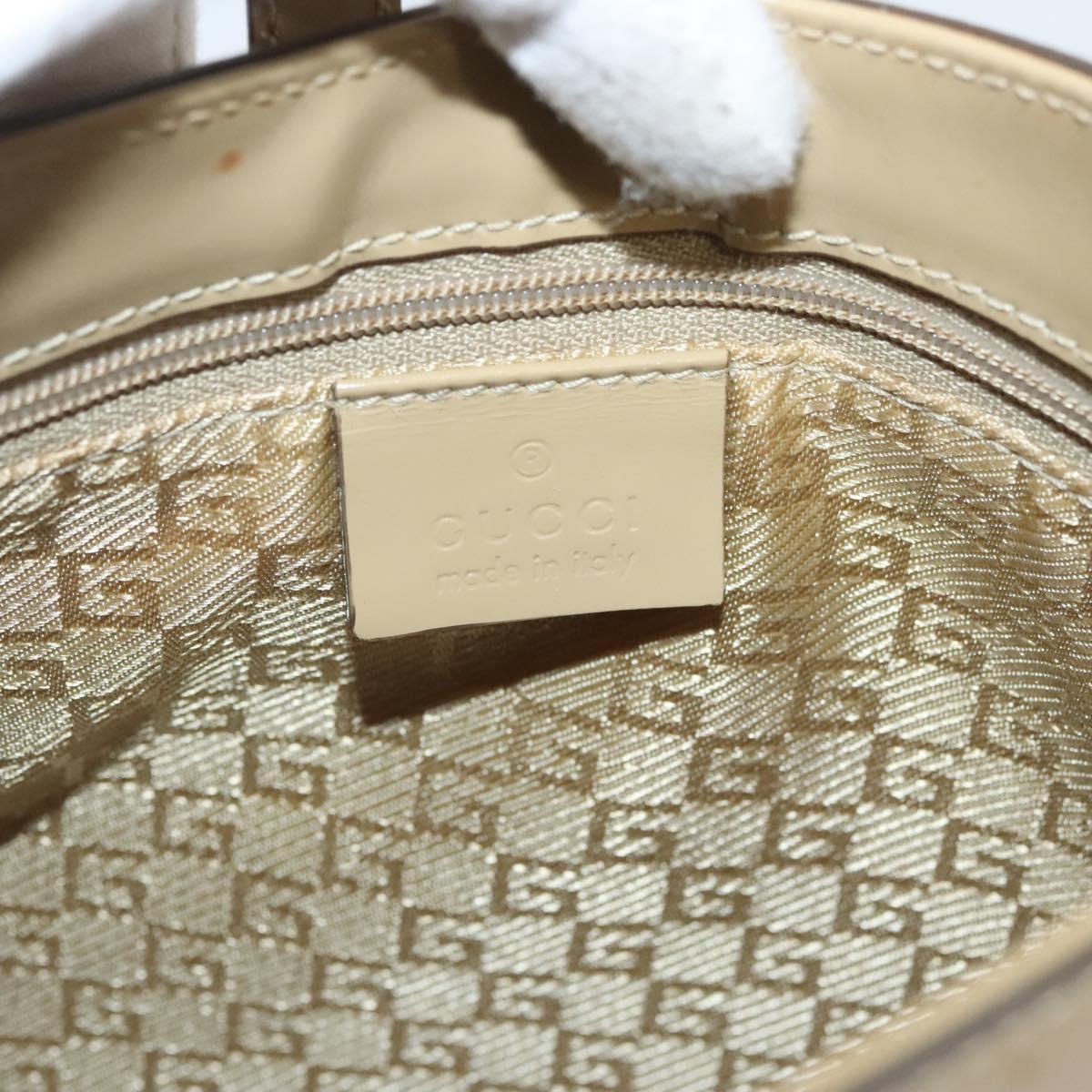 GUCCI Hand Bag Leather Beige Gold 001 4150 Auth sw703