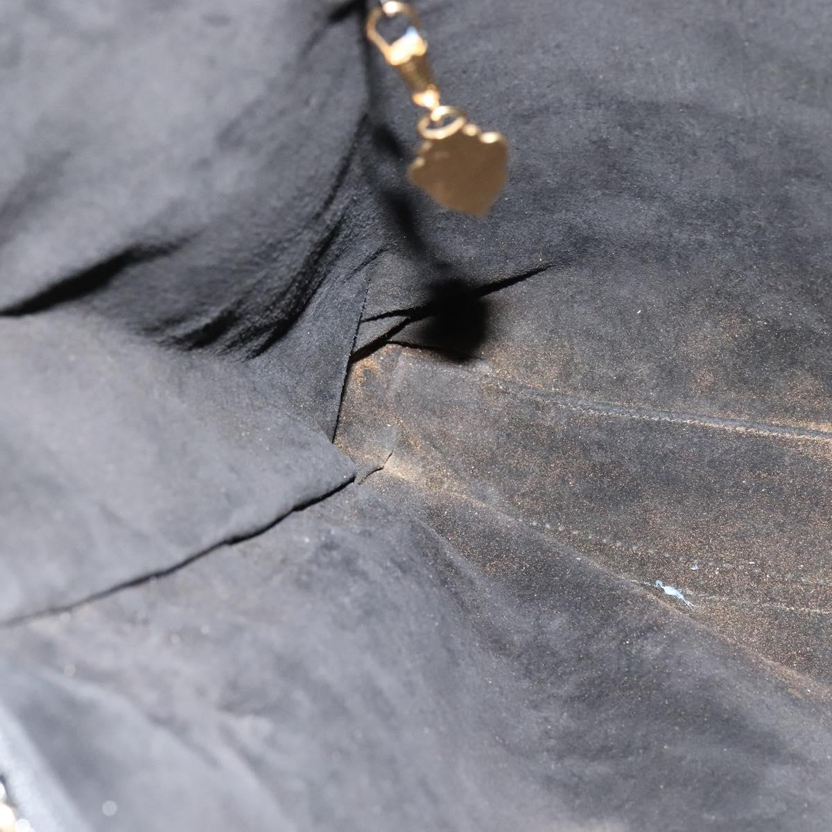 GUCCI Tote Bag Leather Black Gold 002 105 0141 Auth sw707