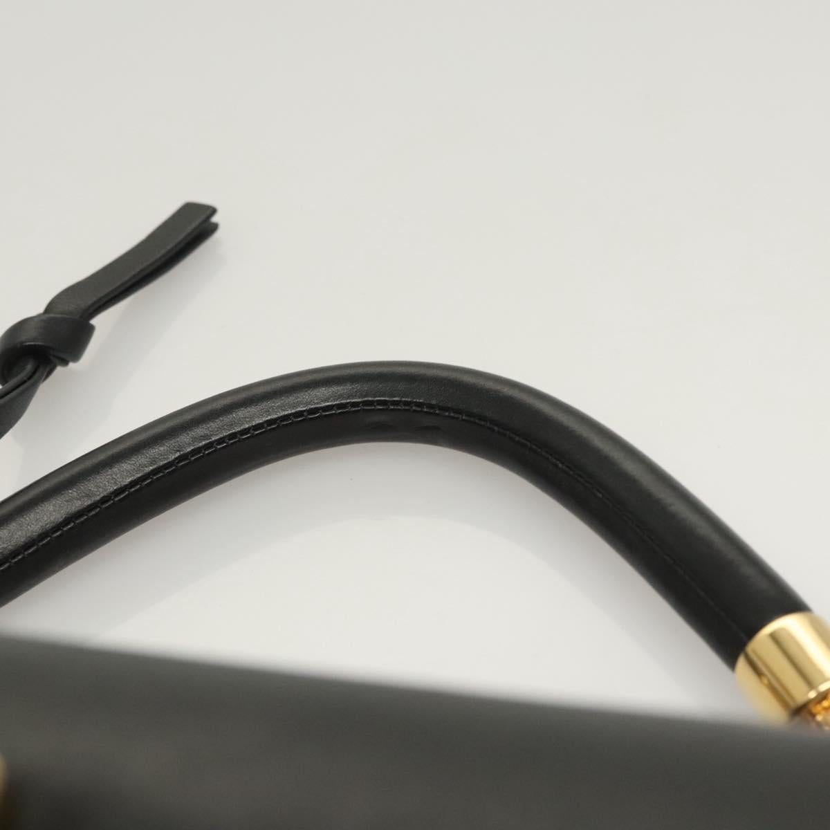 Chloe Goldie Hand Bag Leather Black Gold Auth sw713