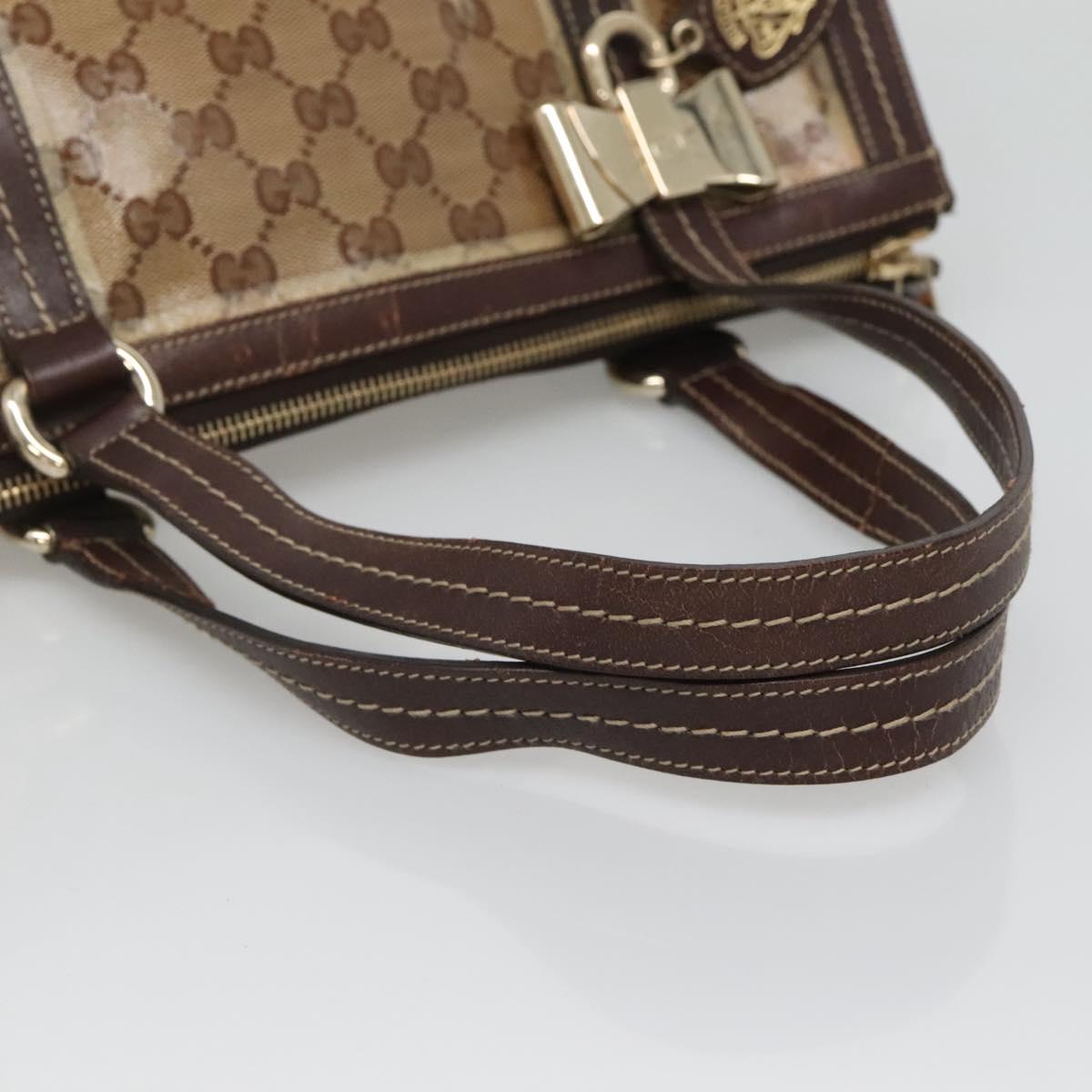GUCCI GG Crystal Hand Bag Coated Canvas Beige Gold 181490 Auth sw731