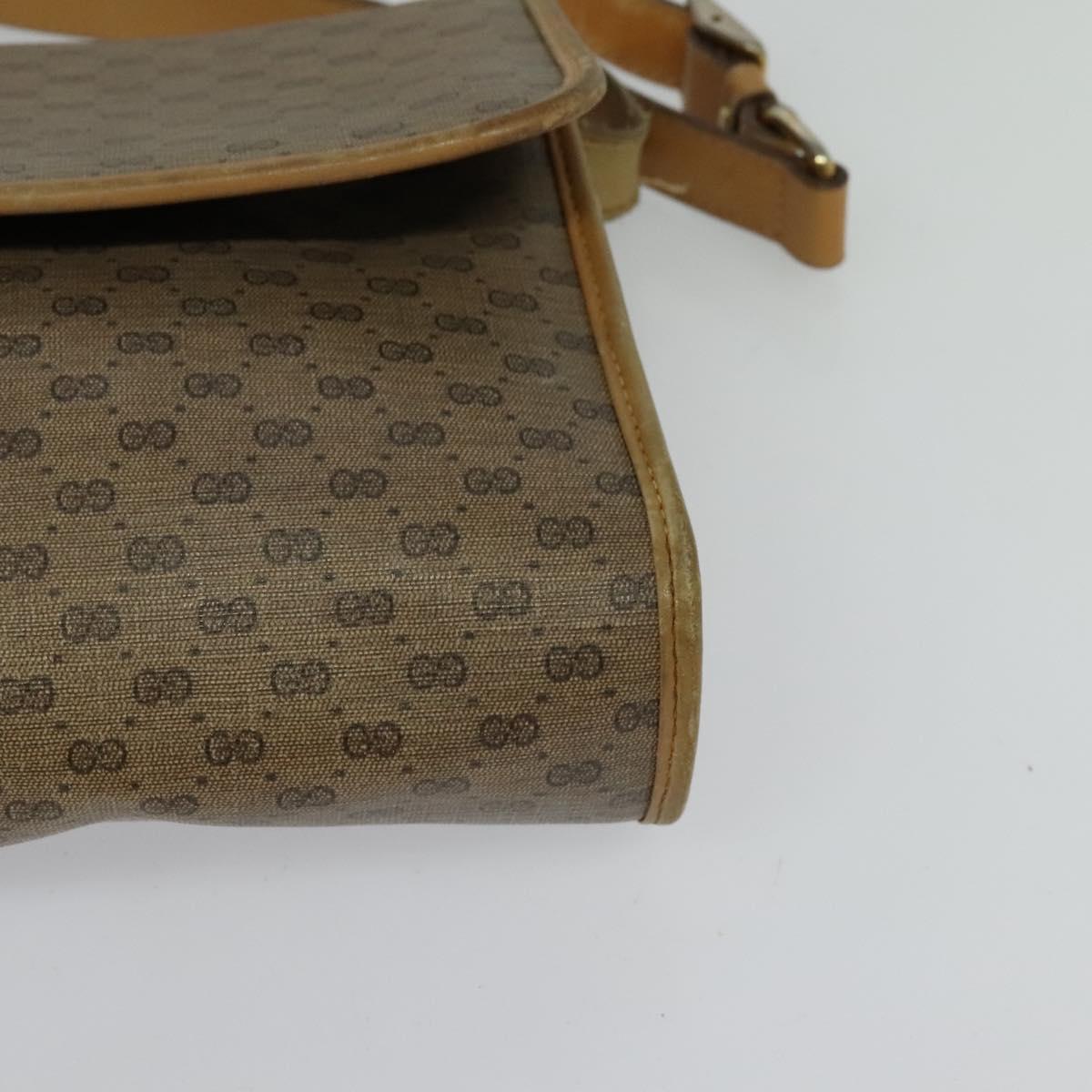GUCCI Micro GG Supreme Shoulder Bag PVC Beige Gold 001 115 2681 Auth sw738