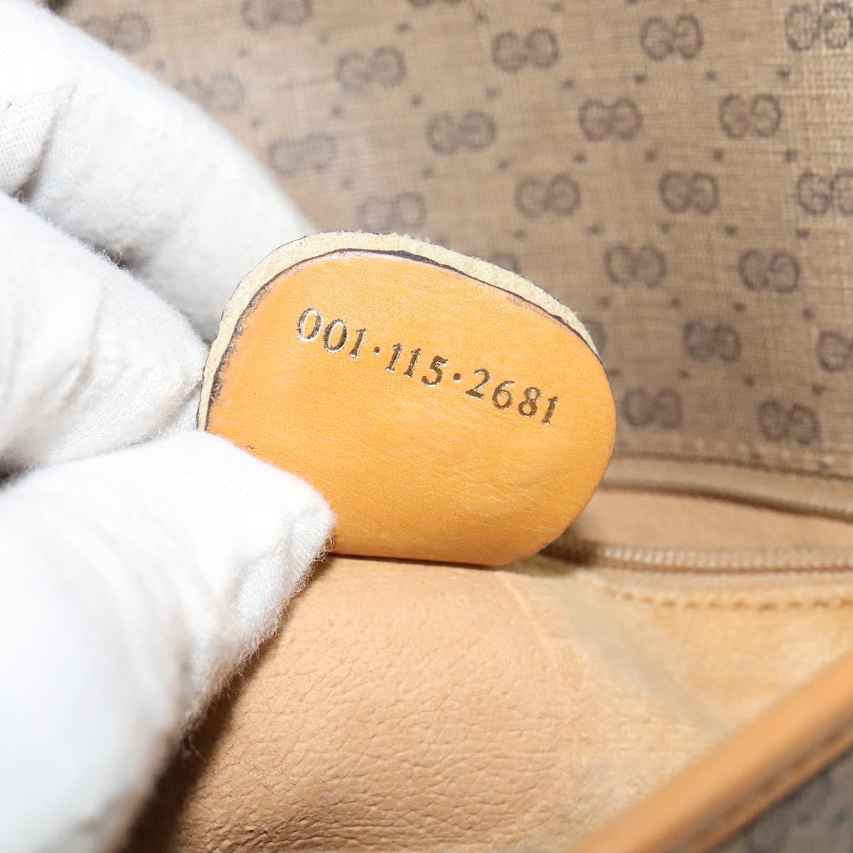 GUCCI Micro GG Supreme Shoulder Bag PVC Beige Gold 001 115 2681 Auth sw738
