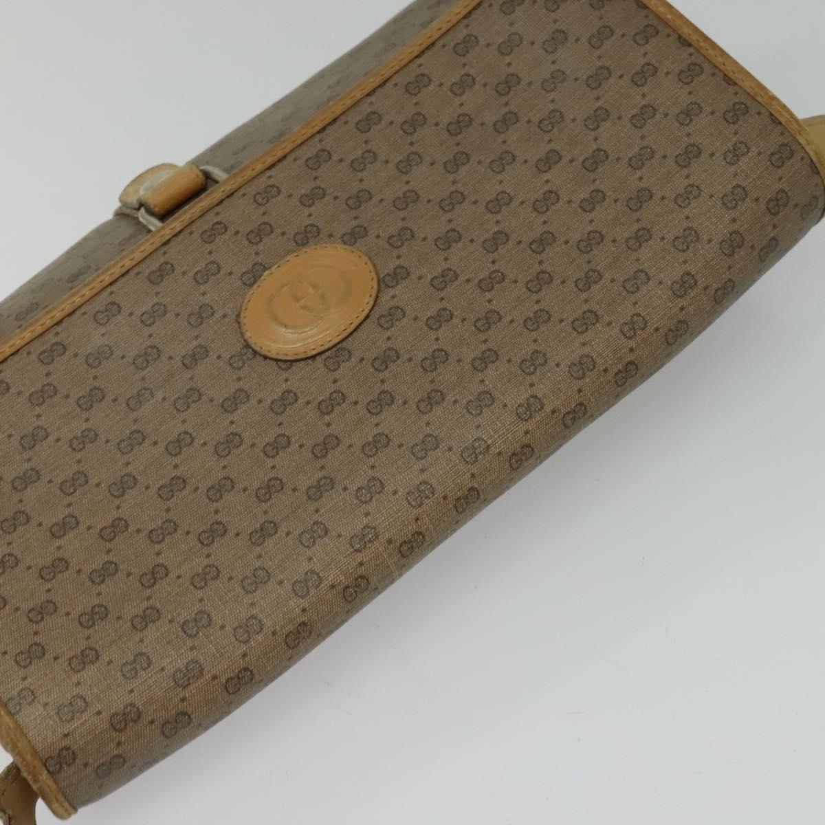 GUCCI Micro GG Supreme Shoulder Bag PVC Beige Gold 001 115 2681 Auth sw738