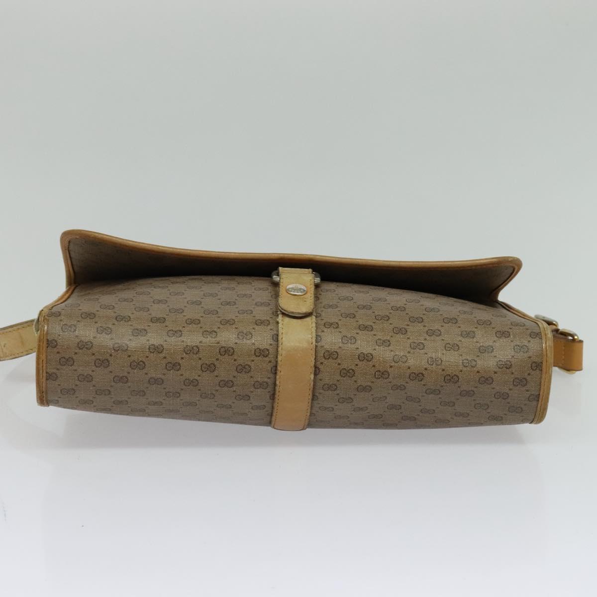 GUCCI Micro GG Supreme Shoulder Bag PVC Beige Gold 001 115 2681 Auth sw738