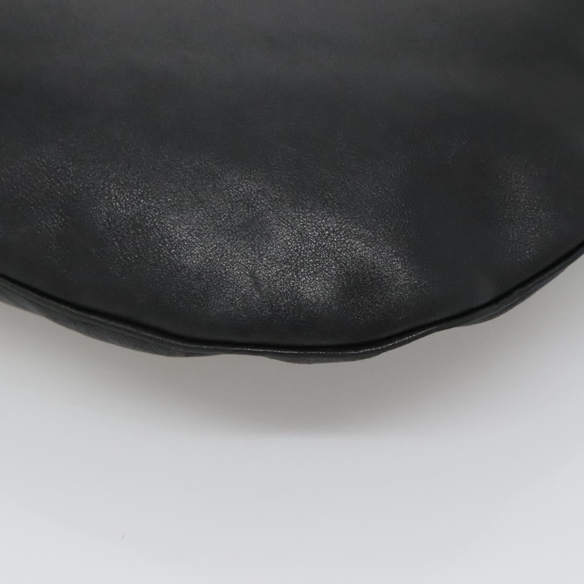 GUCCI Shoulder Bag Leather Black Silver 001 1206 Auth sw739