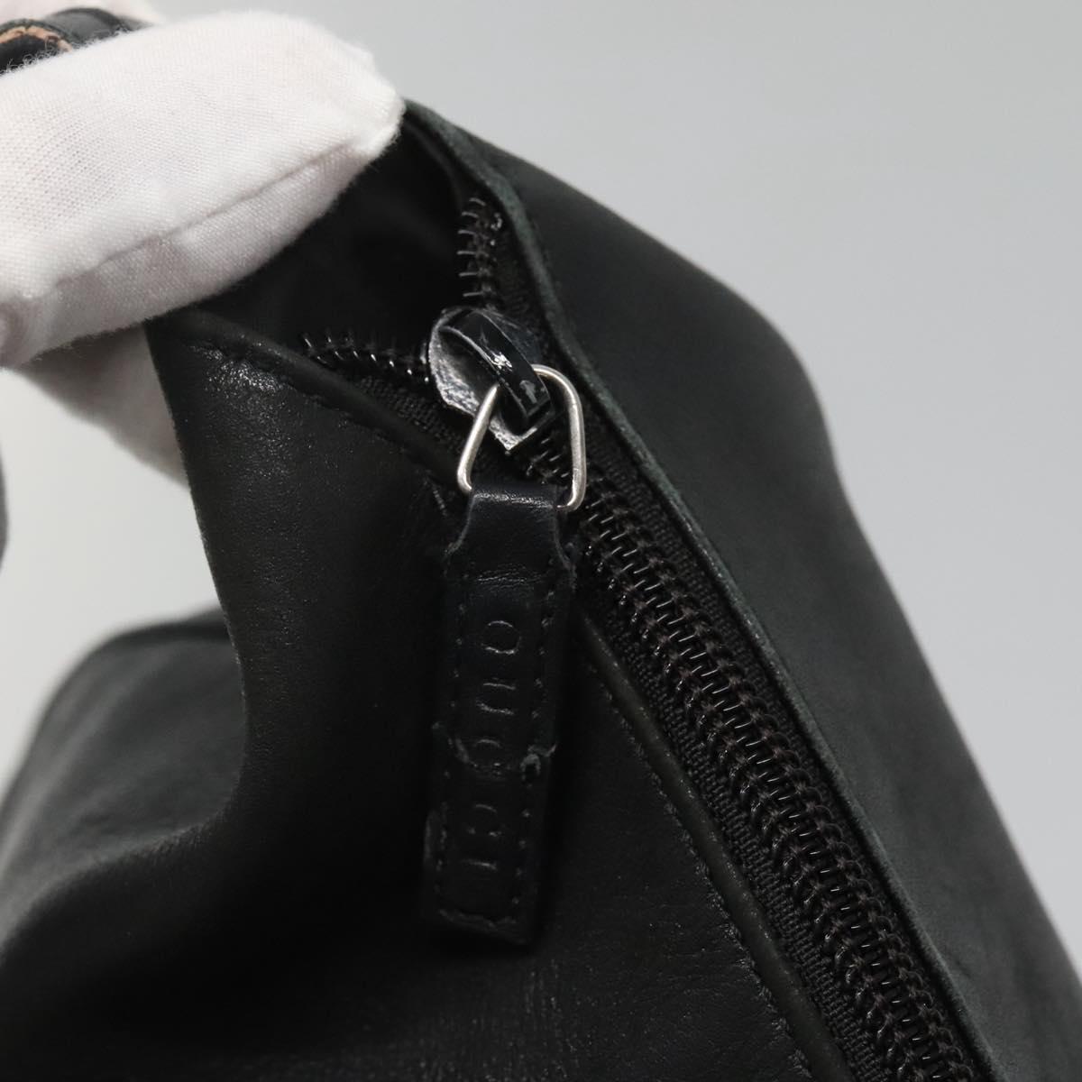 GUCCI Shoulder Bag Leather Black Silver 001 1206 Auth sw739