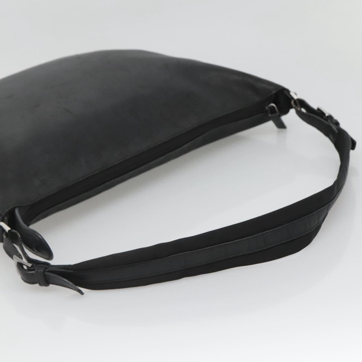 GUCCI Shoulder Bag Leather Black Silver 001 1206 Auth sw739