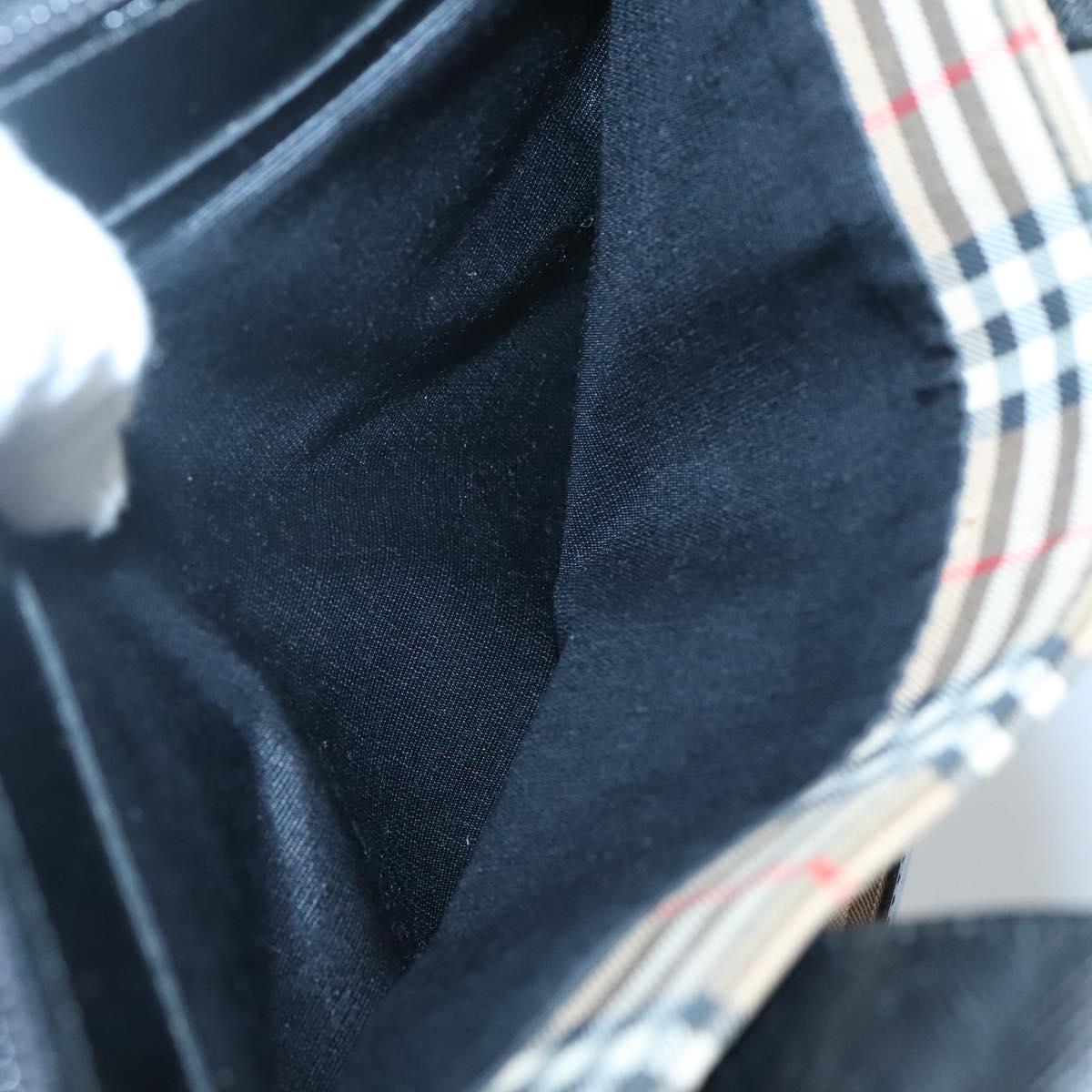 Burberrys Nova Check Hand Bag Canvas Beige Gold Auth sw745