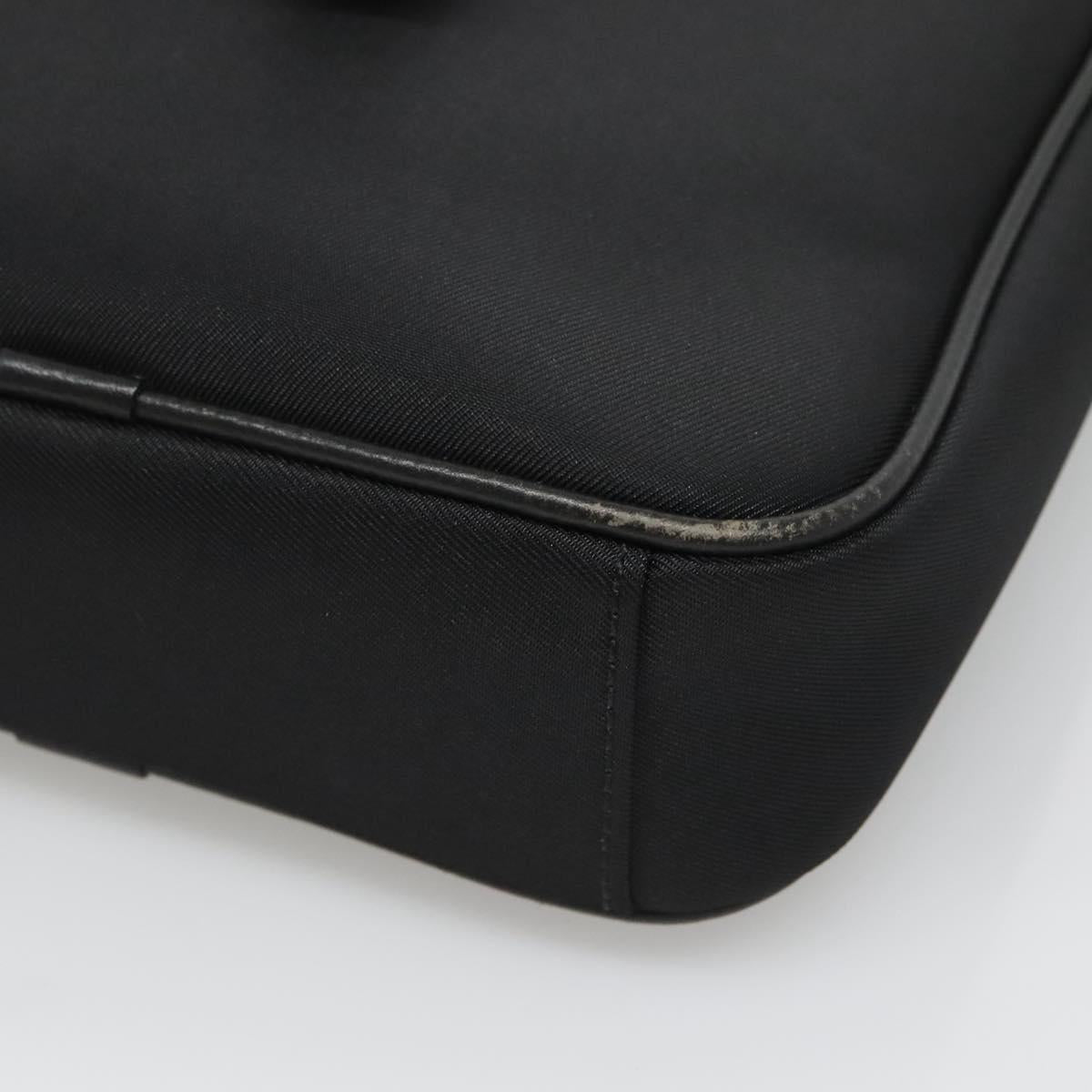 BURBERRY Shoulder Bag Nylon Black Silver Auth sw747