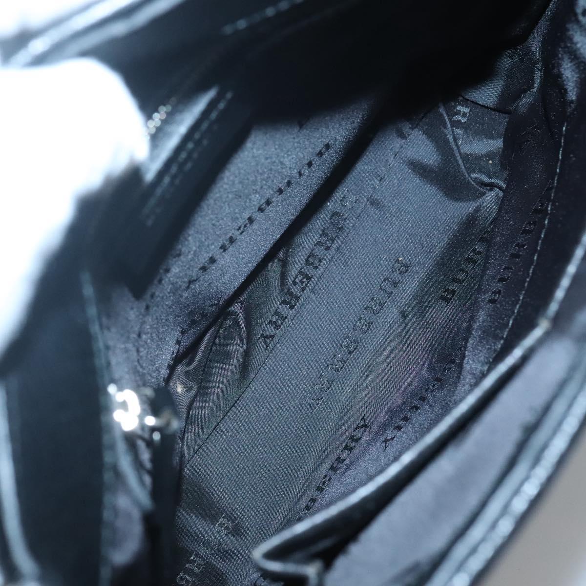 BURBERRY Shoulder Bag Nylon Black Silver Auth sw747