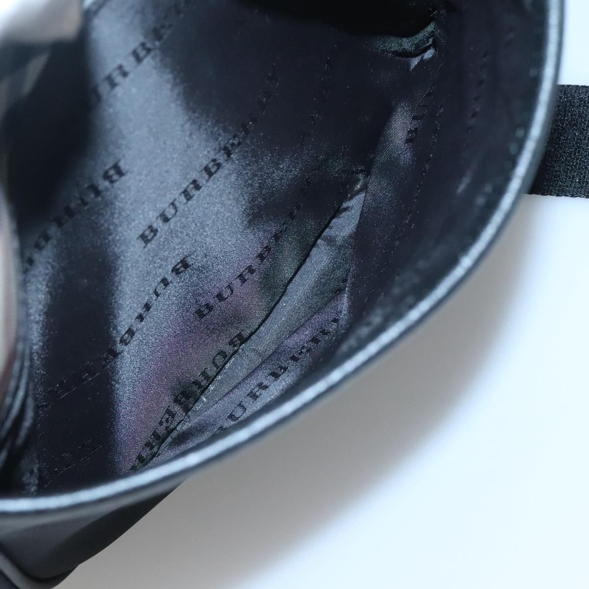BURBERRY Shoulder Bag Nylon Black Silver Auth sw747