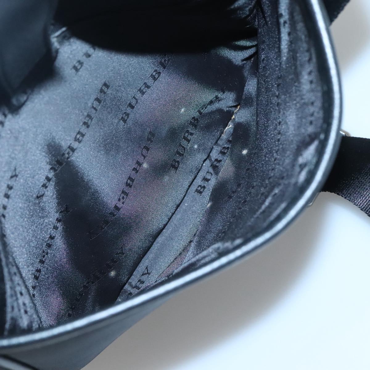 BURBERRY Shoulder Bag Nylon Black Silver Auth sw747