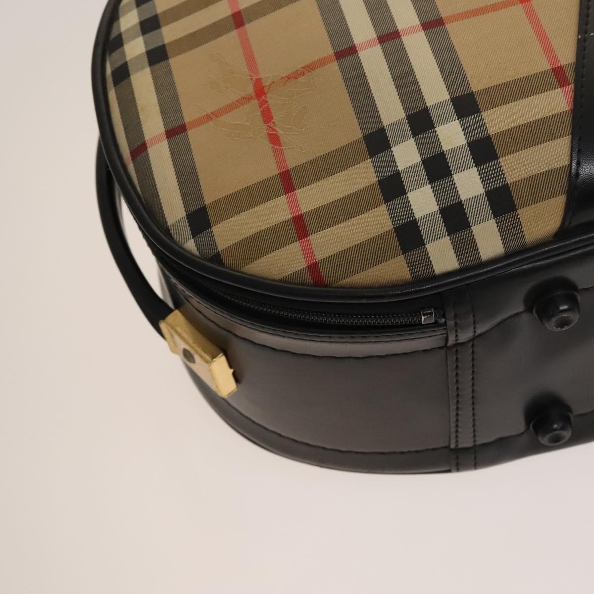 Burberrys Nova Check Violin Cases Leather Beige Gold Auth sw748