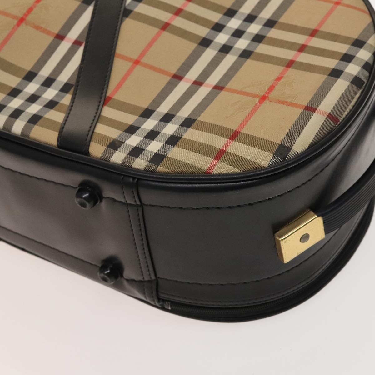Burberrys Nova Check Violin Cases Leather Beige Gold Auth sw748