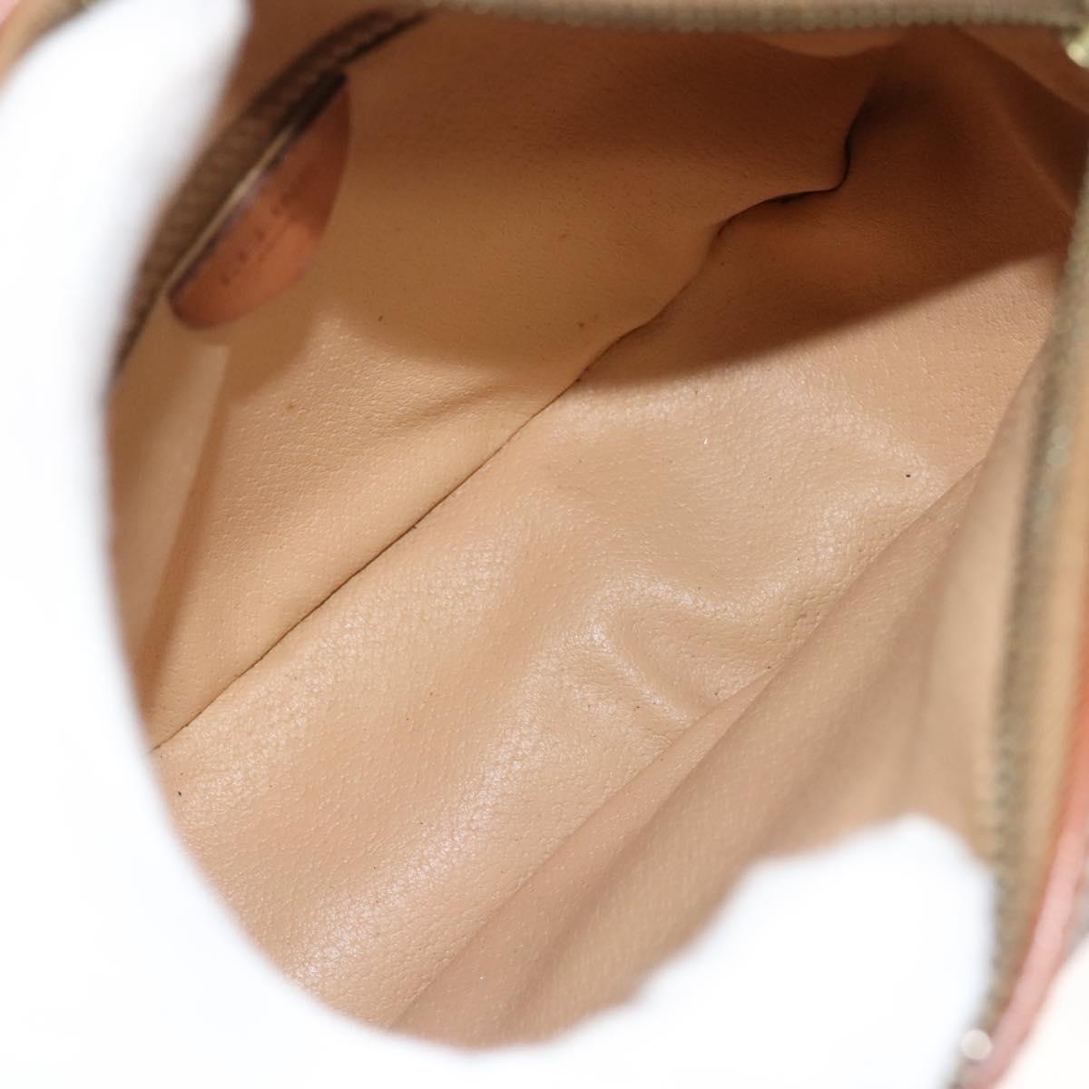 CELINE Macadam Canvas Shoulder Bag PVC Brown Gold Auth sw759