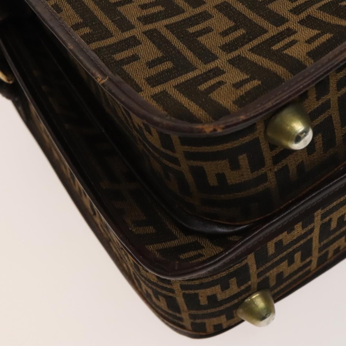 FENDI Zucca Canvas Garment Cover Brown Black gold Auth sw767